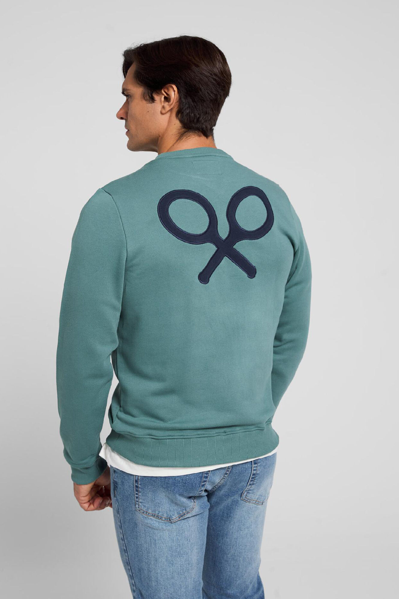 Silbon Sudadera raqueta lisa verde azul Verde