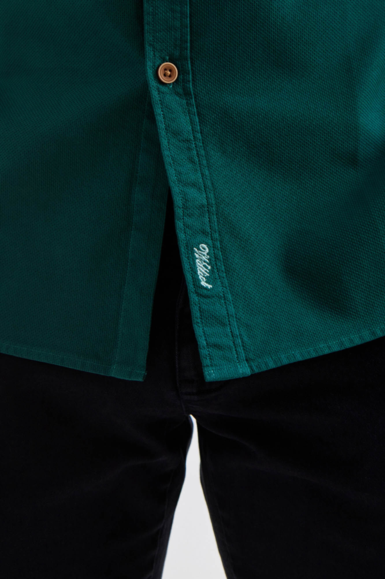 Williot Camisa estruturada tingida em tecido Verde