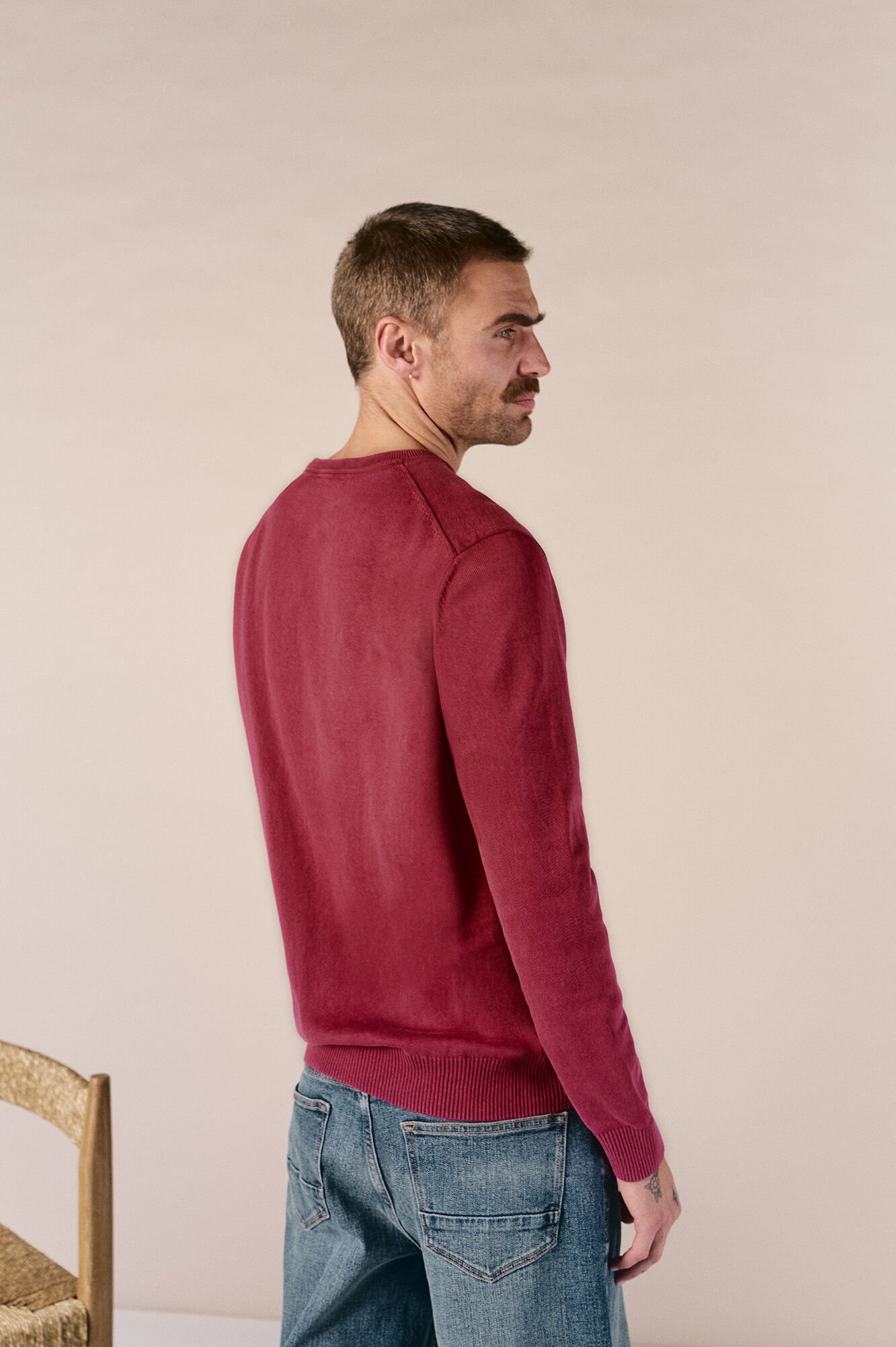 OOTO Camisola gola redonda em algod&atilde;o lavado Granada