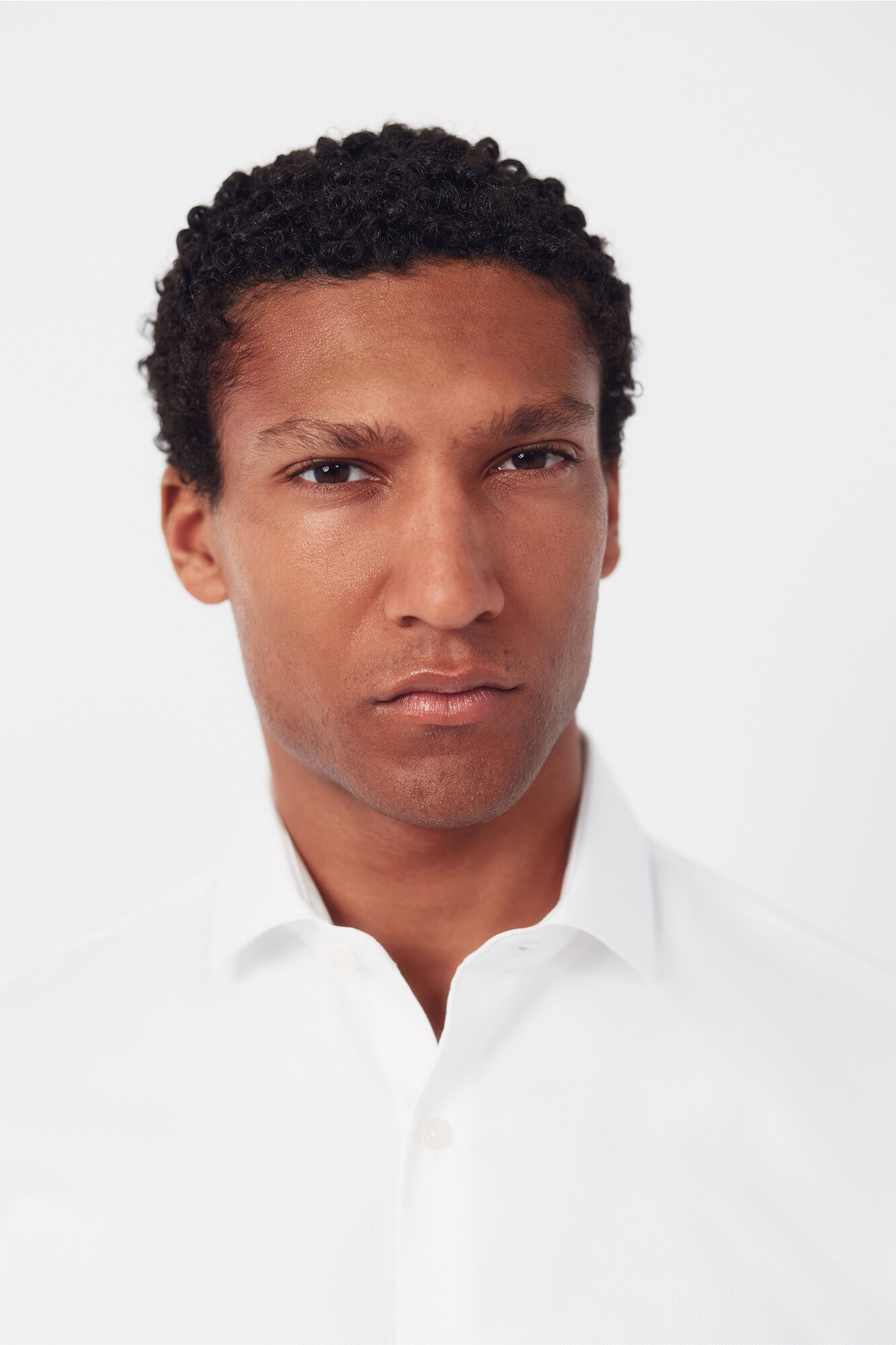 Cortefiel Slim fit easy iron cuff shirt with twin cuffs White