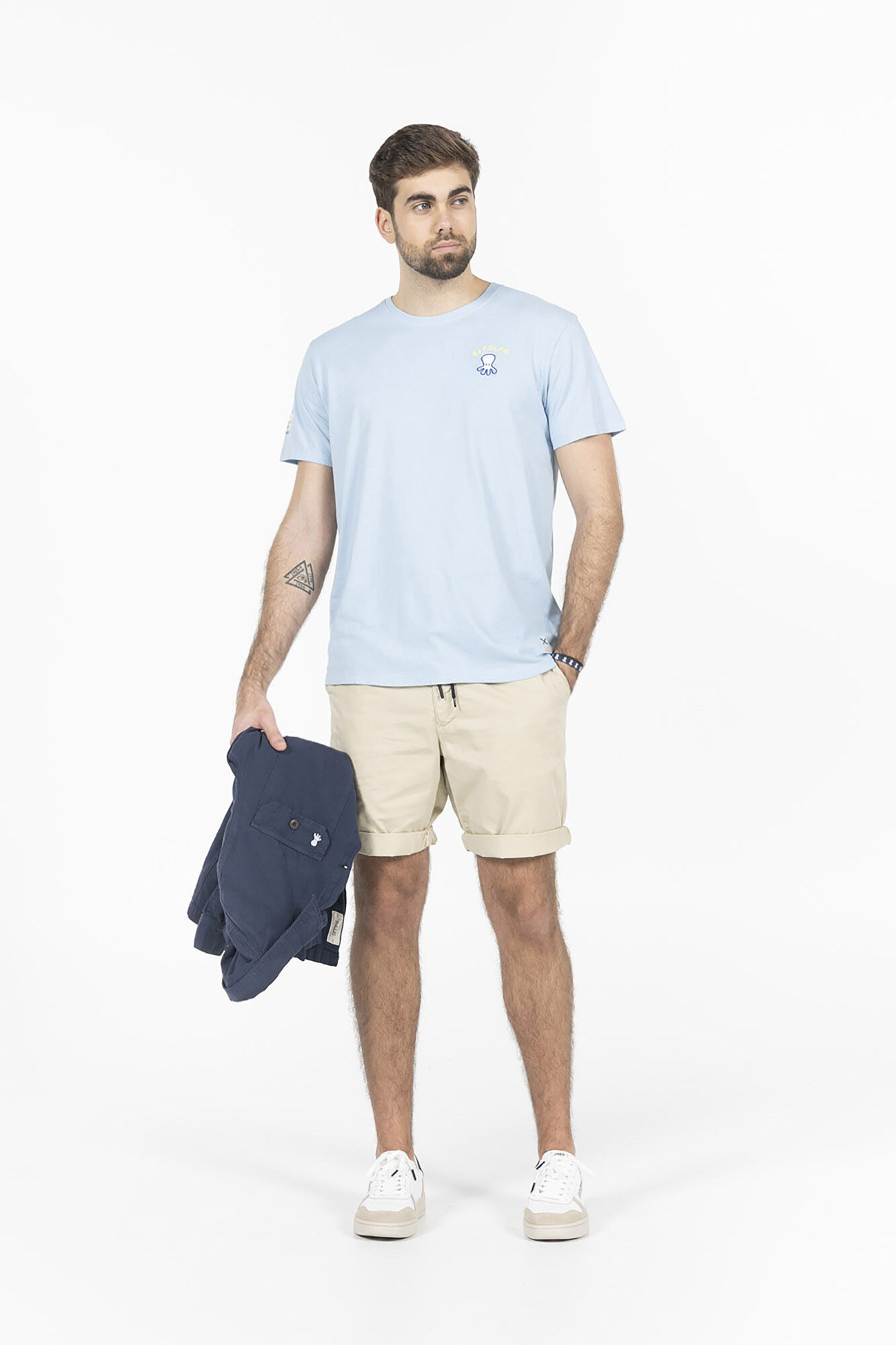 elPulpo Camiseta estampado mensaje Azul