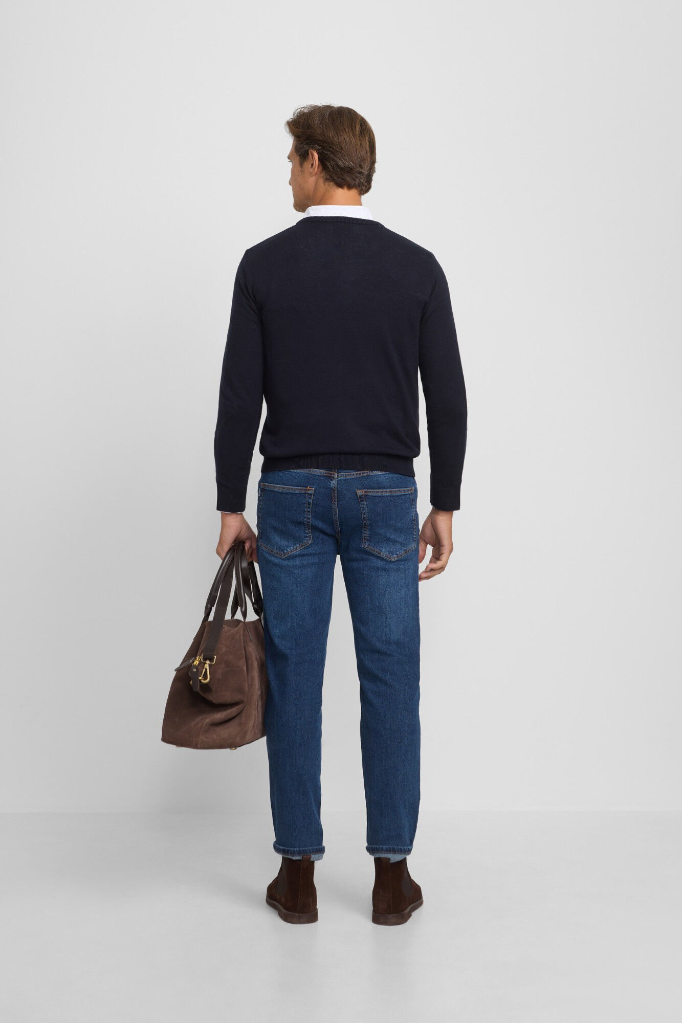 Silbon Camisola retr&ocirc; com gola em V Azul