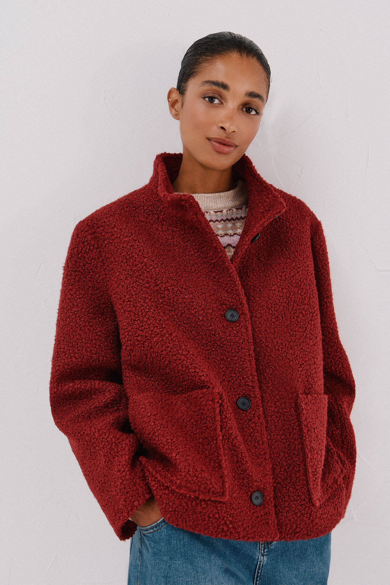 Cortefiel Cazadora corta tejido suave