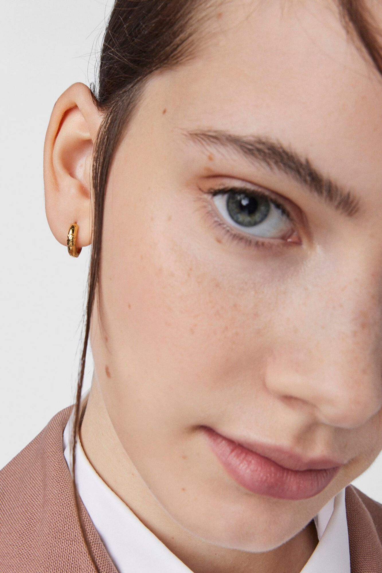 Tous TOUS Basics bear hoop earrings in siver plated with 18 kt gold Yellow