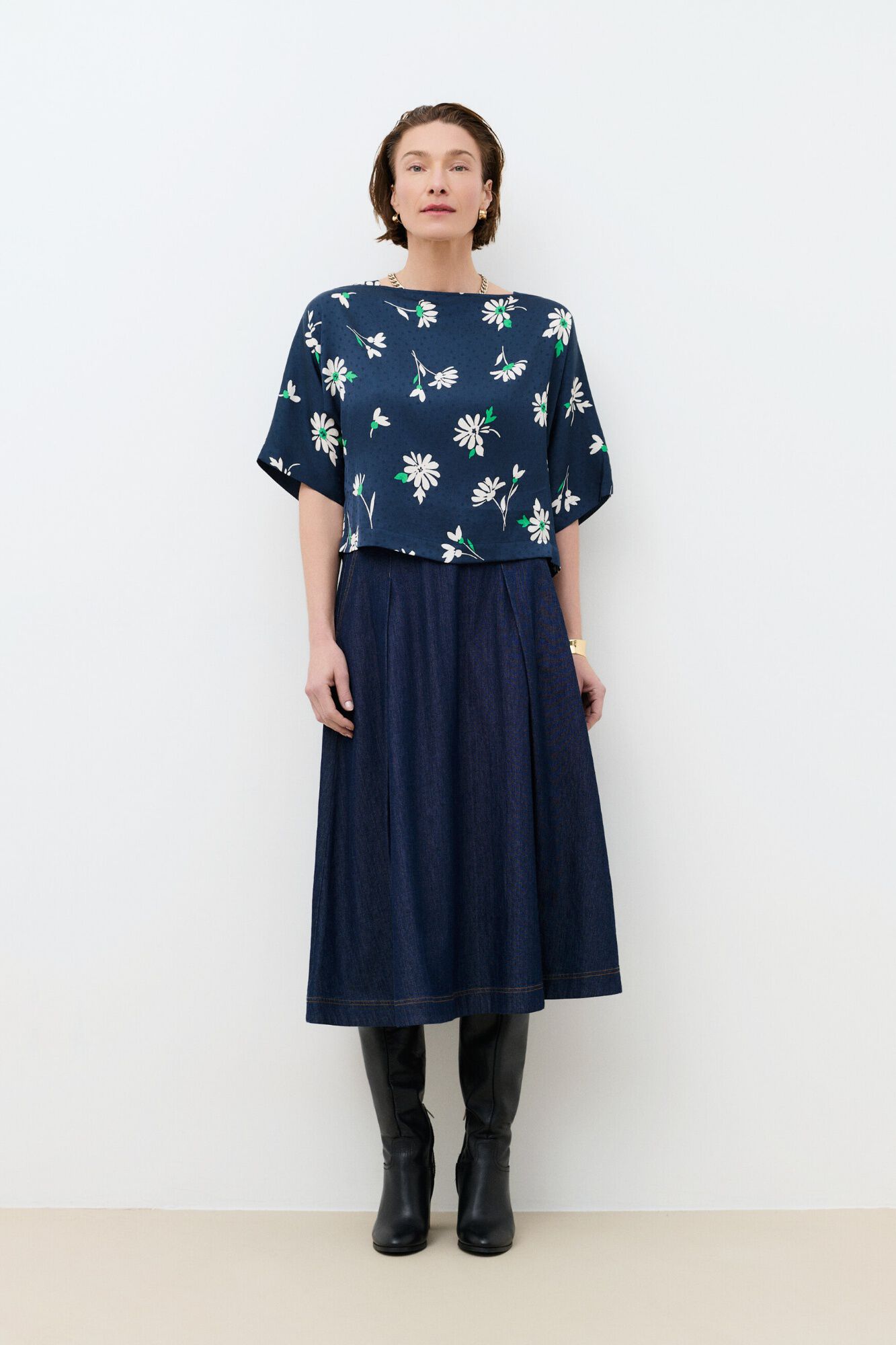 Caroll Cscarf straight cut shirt