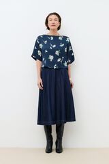 Caroll Cscarf straight cut shirt Printed blue