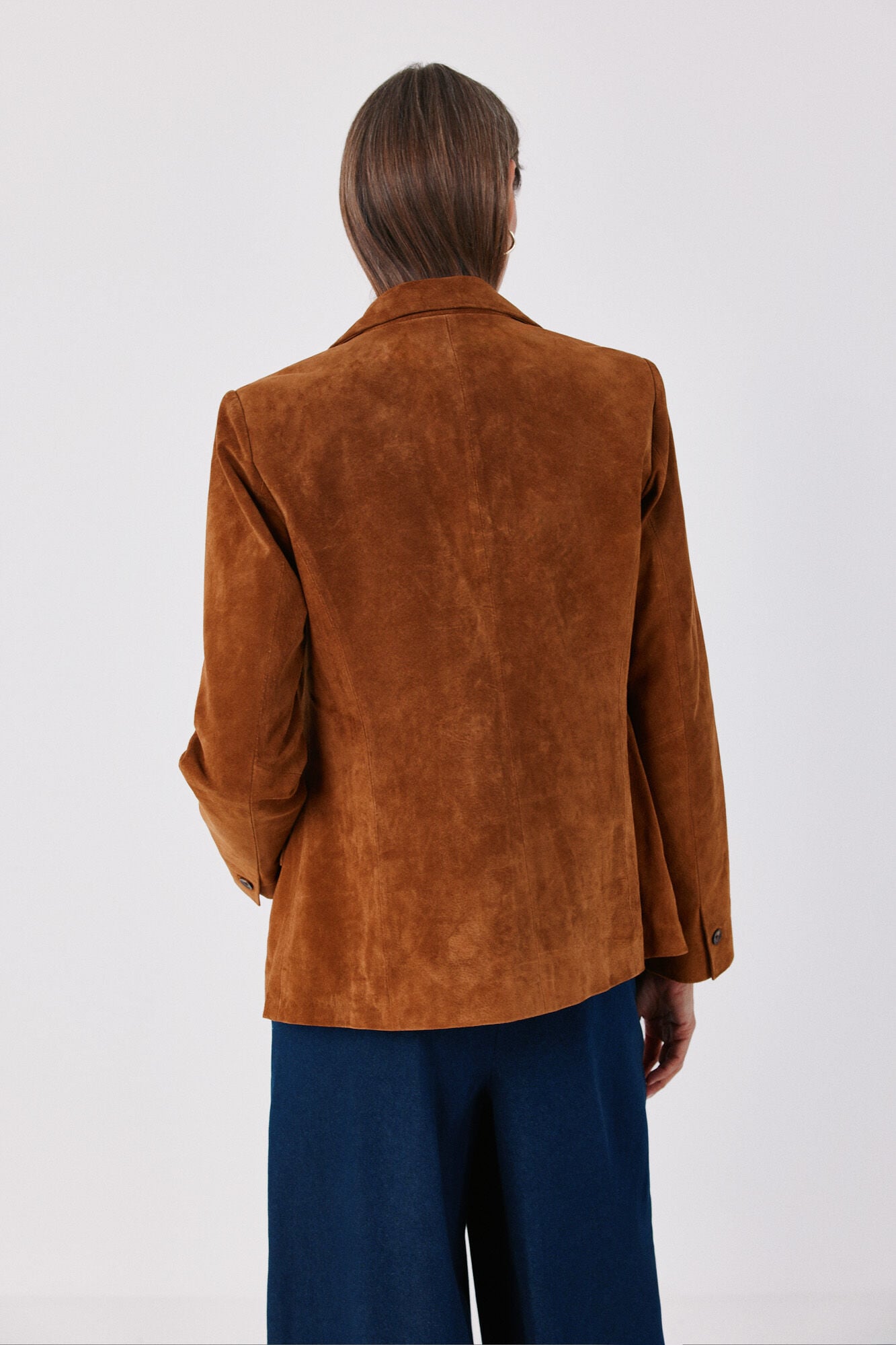 Cortefiel Leather jacket Nude