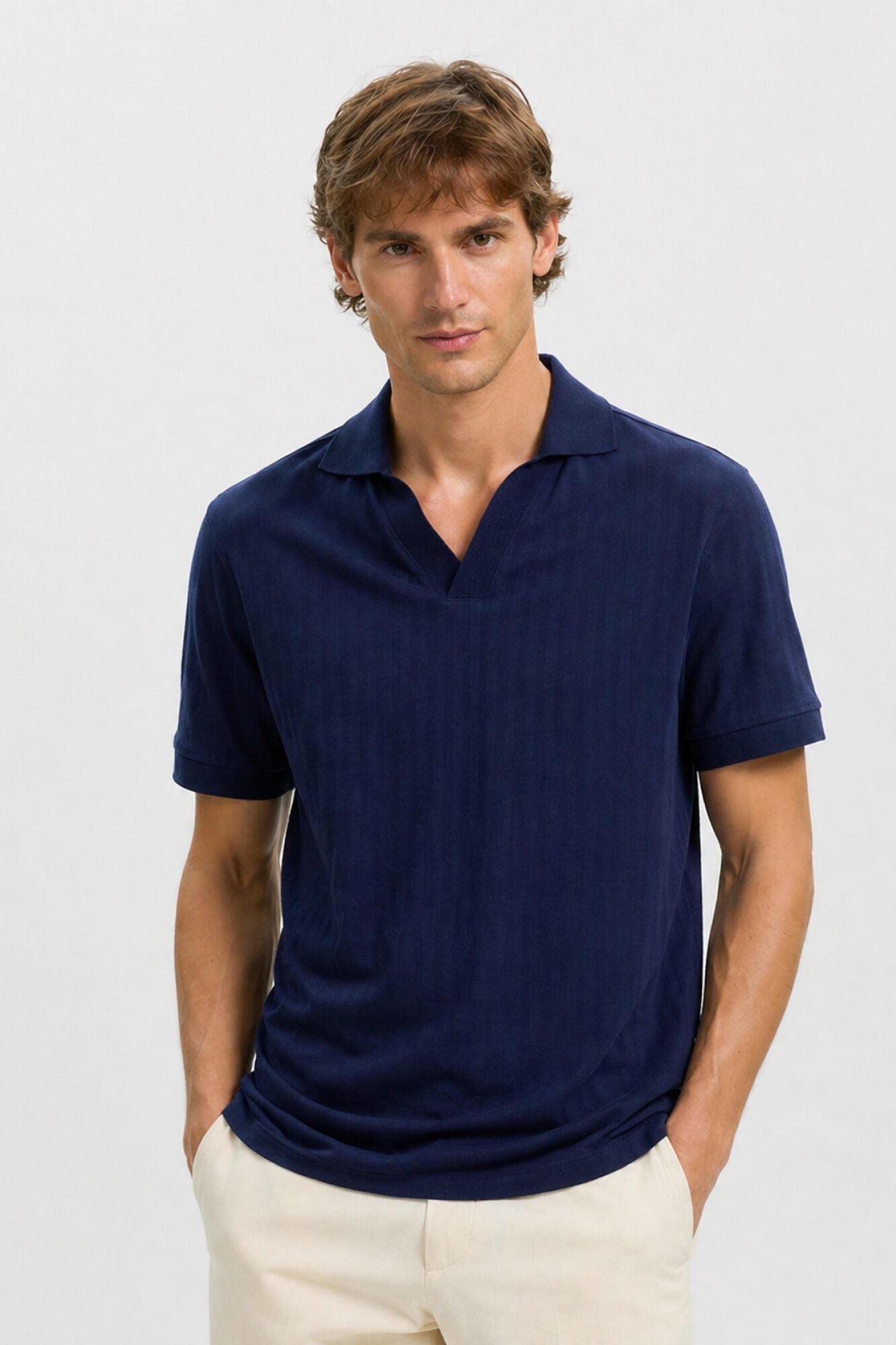 Selected Polo de manga corta Azul marino