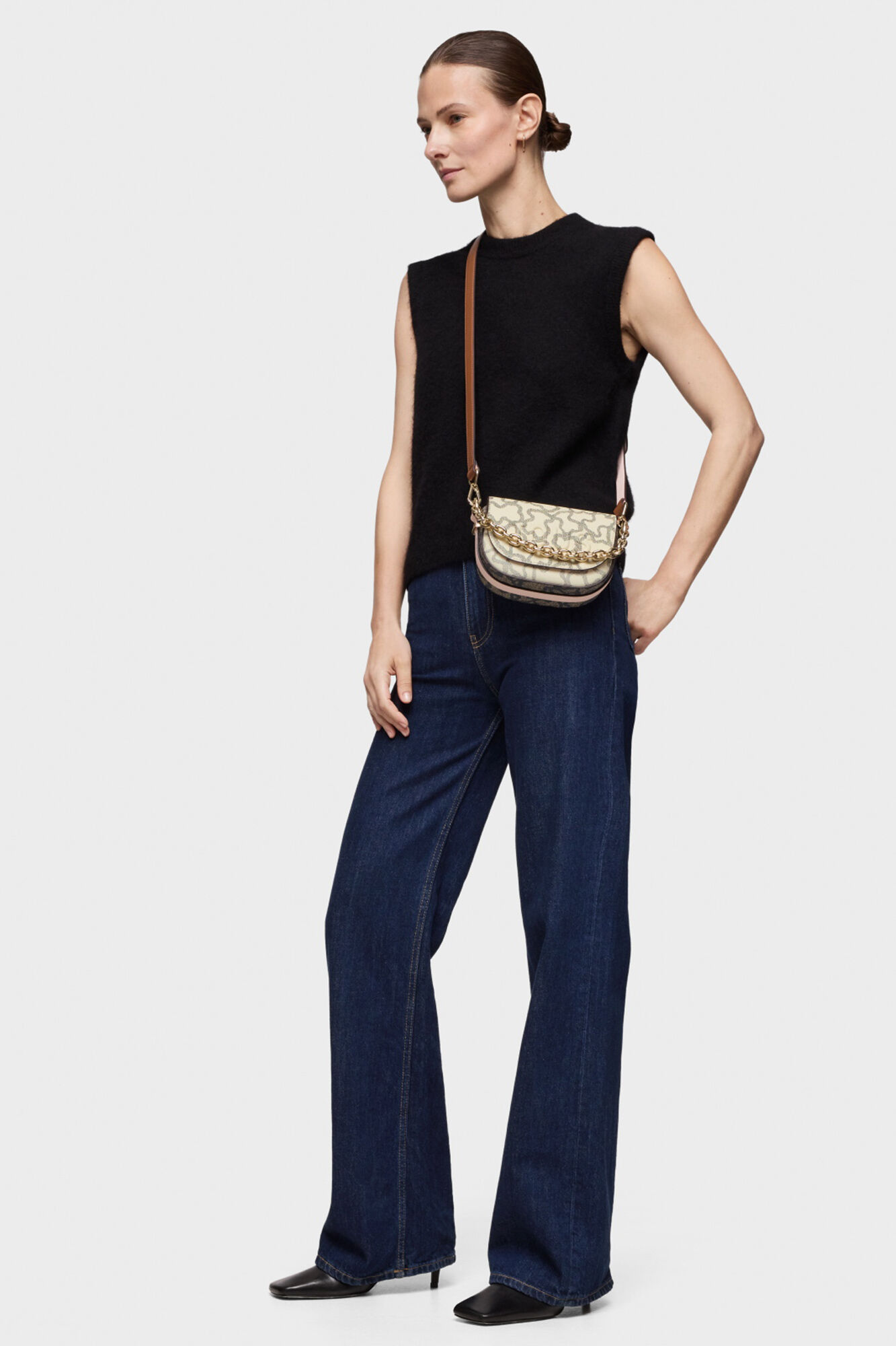 Tous Kaos Icon beige crescent mini crossbody bag Beige