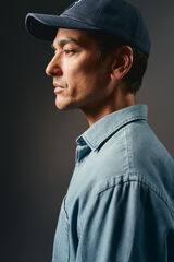 OOTO Camisa tecido espiga Azul