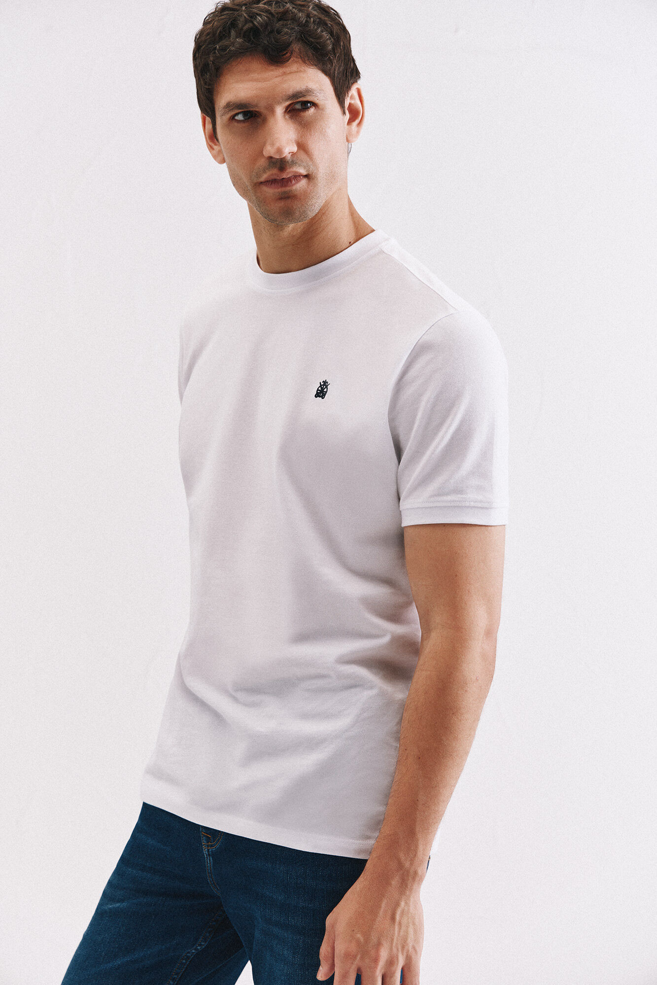 Cortefiel Basic piqu&eacute; t-shirt White