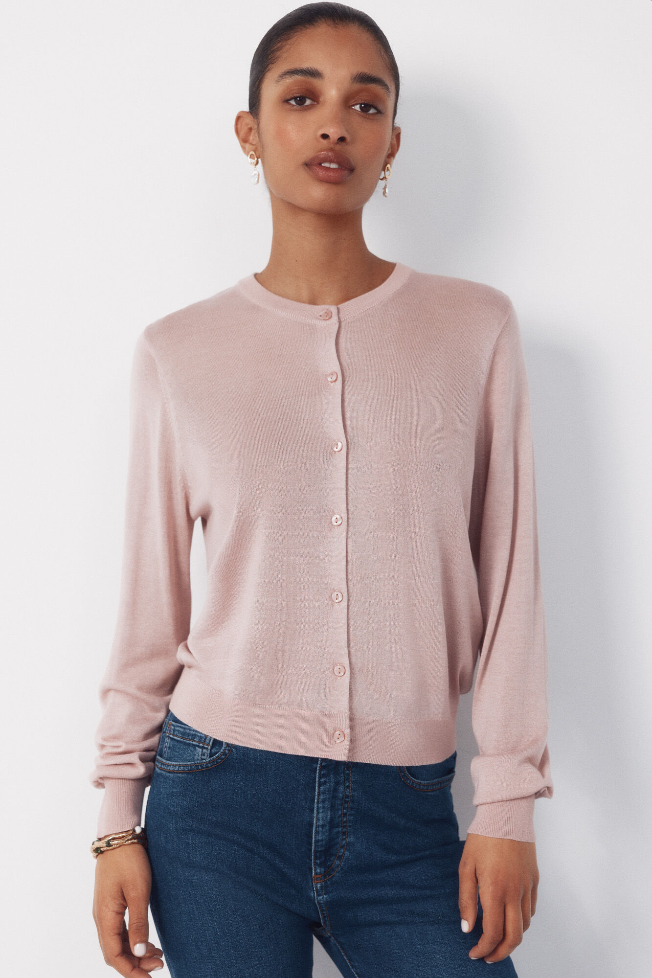 Cortefiel Chaqueta b&aacute;sica punto Rosa