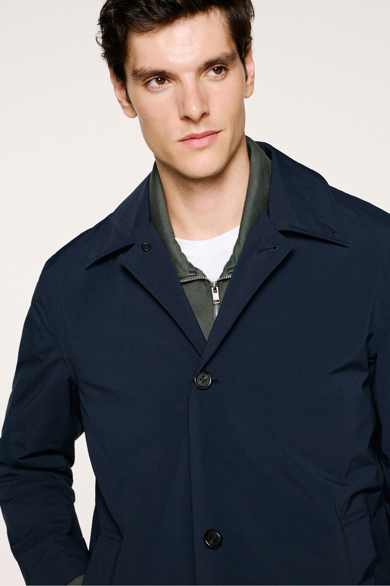 Selected Sobretudo t&eacute;cnica imperme&aacute;vel com colete remov&iacute;vel 