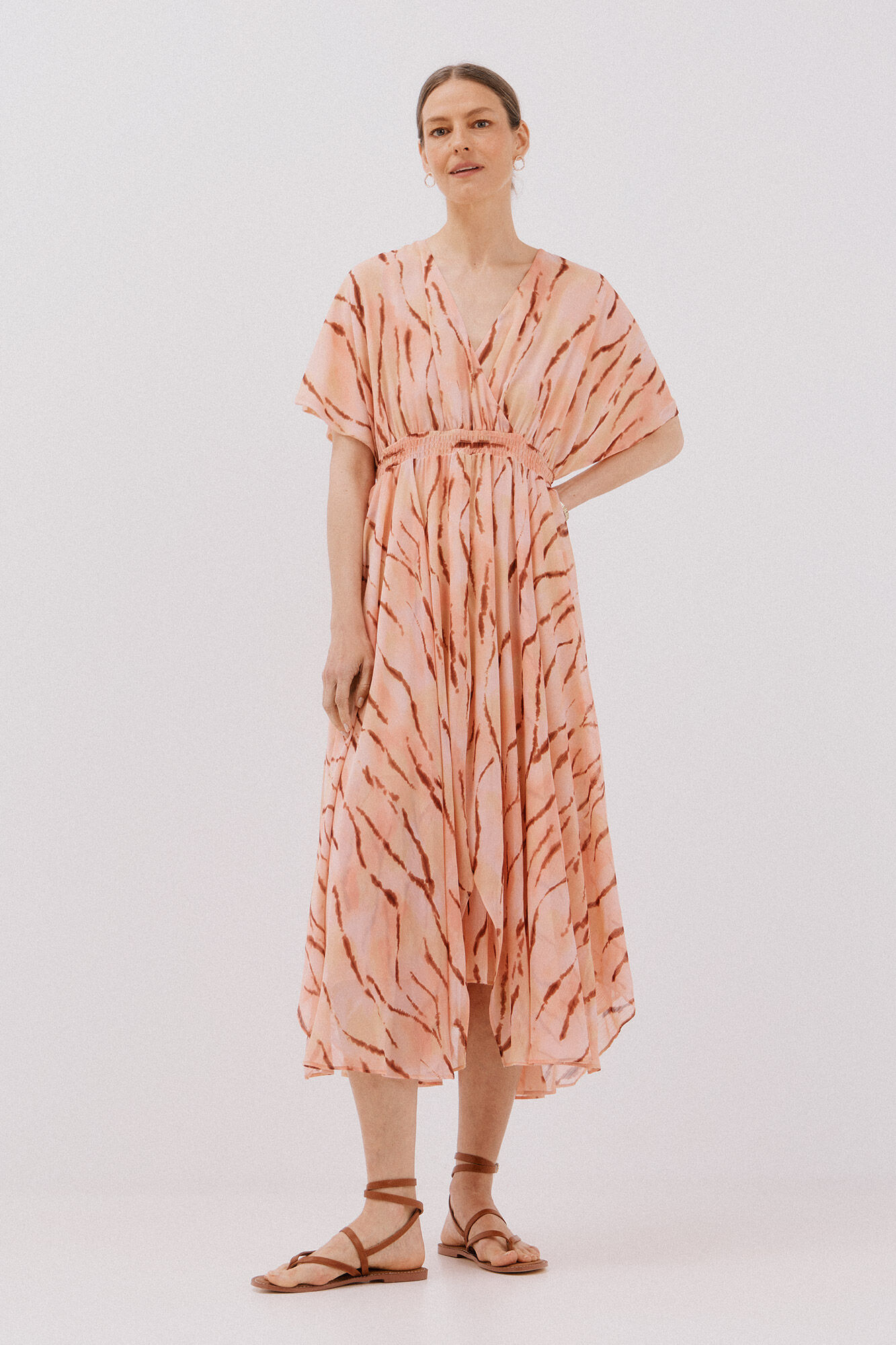 Cortefiel Long fluid print dress Multicolour