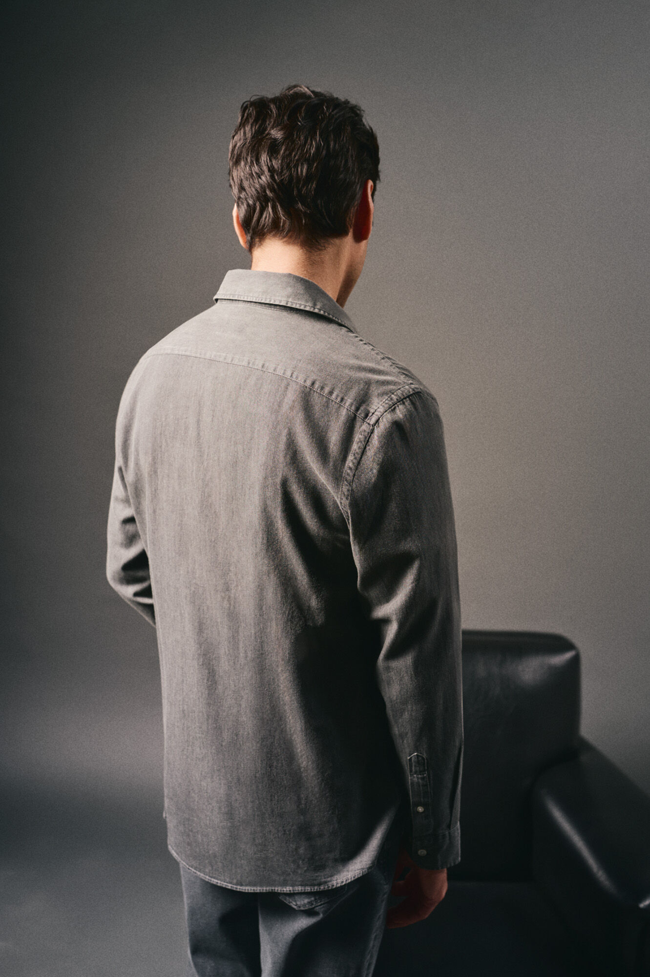 OOTO Camisa de ganga Cinzento