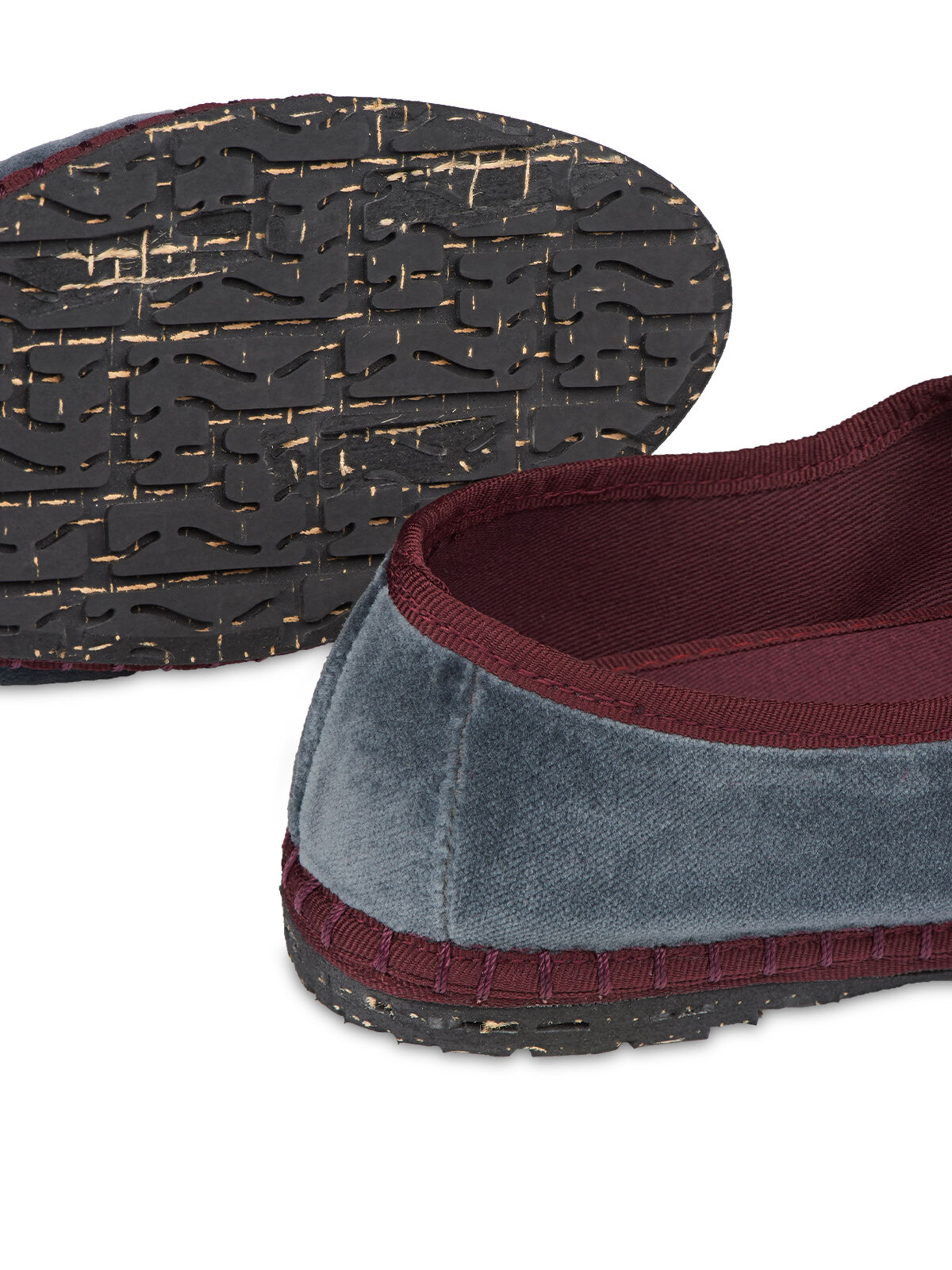 Flabelus Veludo Mary Jane Cinzento