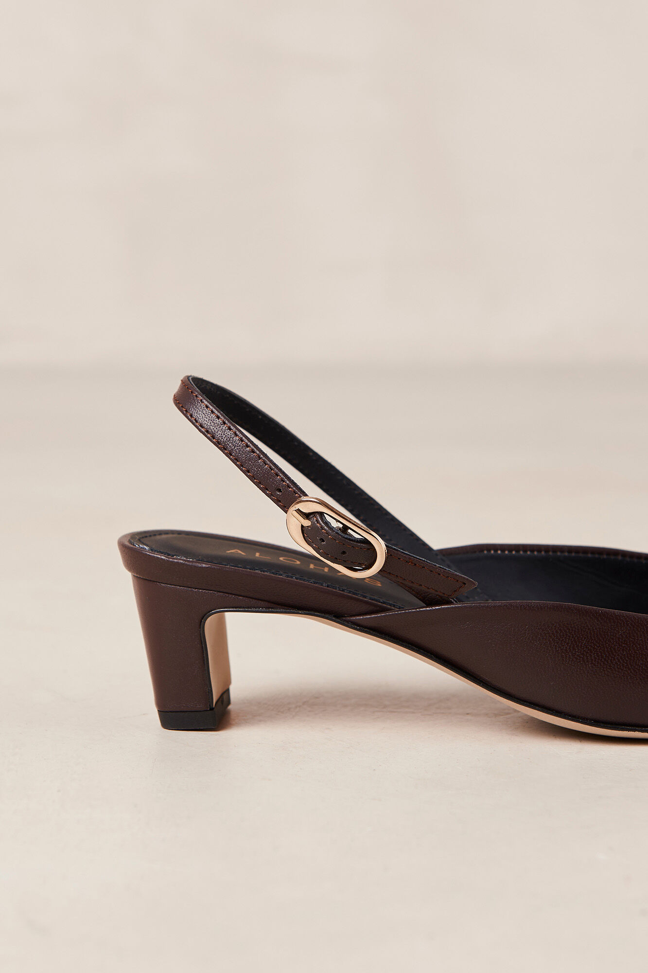 Alohas Lindy Coffee Brown Leather Pumps Dark brown