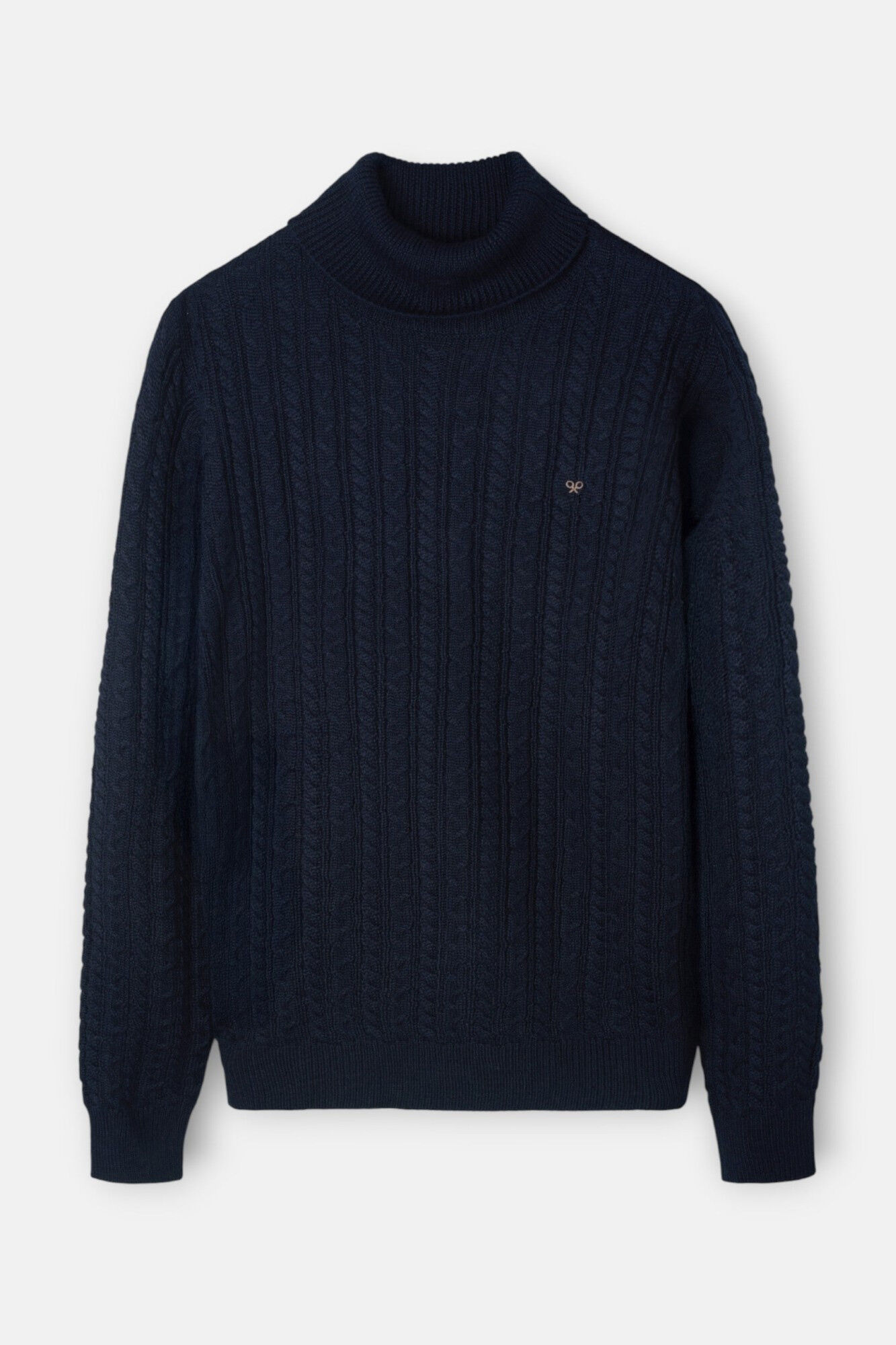 Silbon Camisola de gola com tric&ocirc; oitos Azul