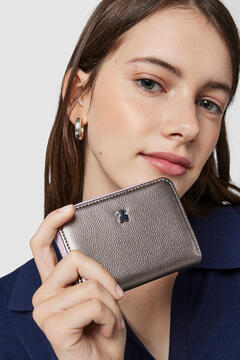 Cortefiel New Dubai Saffiano silver purse Grey