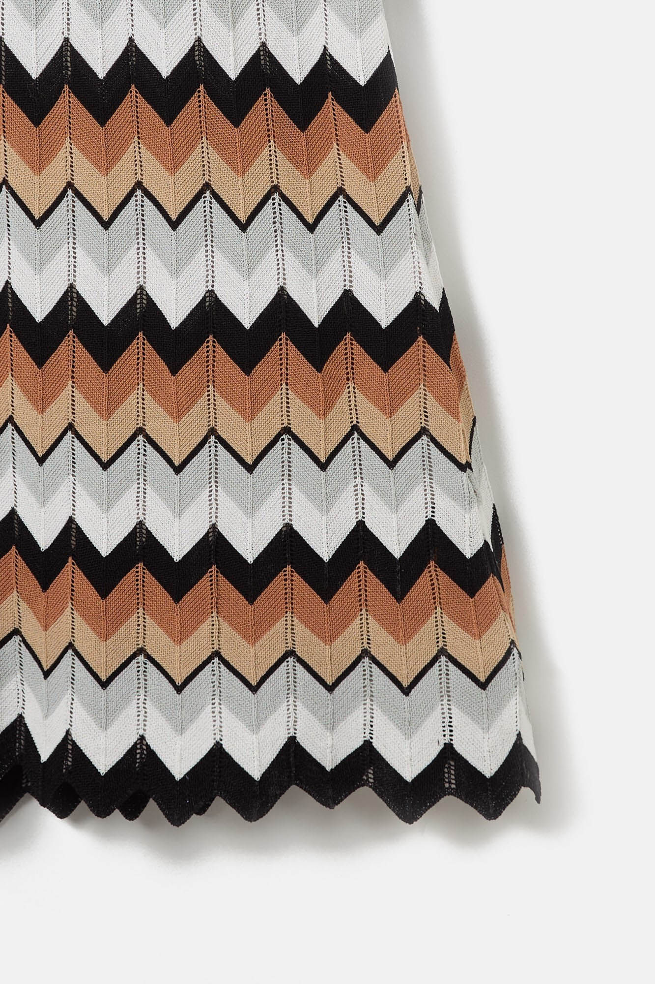 Silbon Long herringbone jersey-knit dress Brown