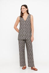 Cortefiel Printed jersey-knit trousers Printed white