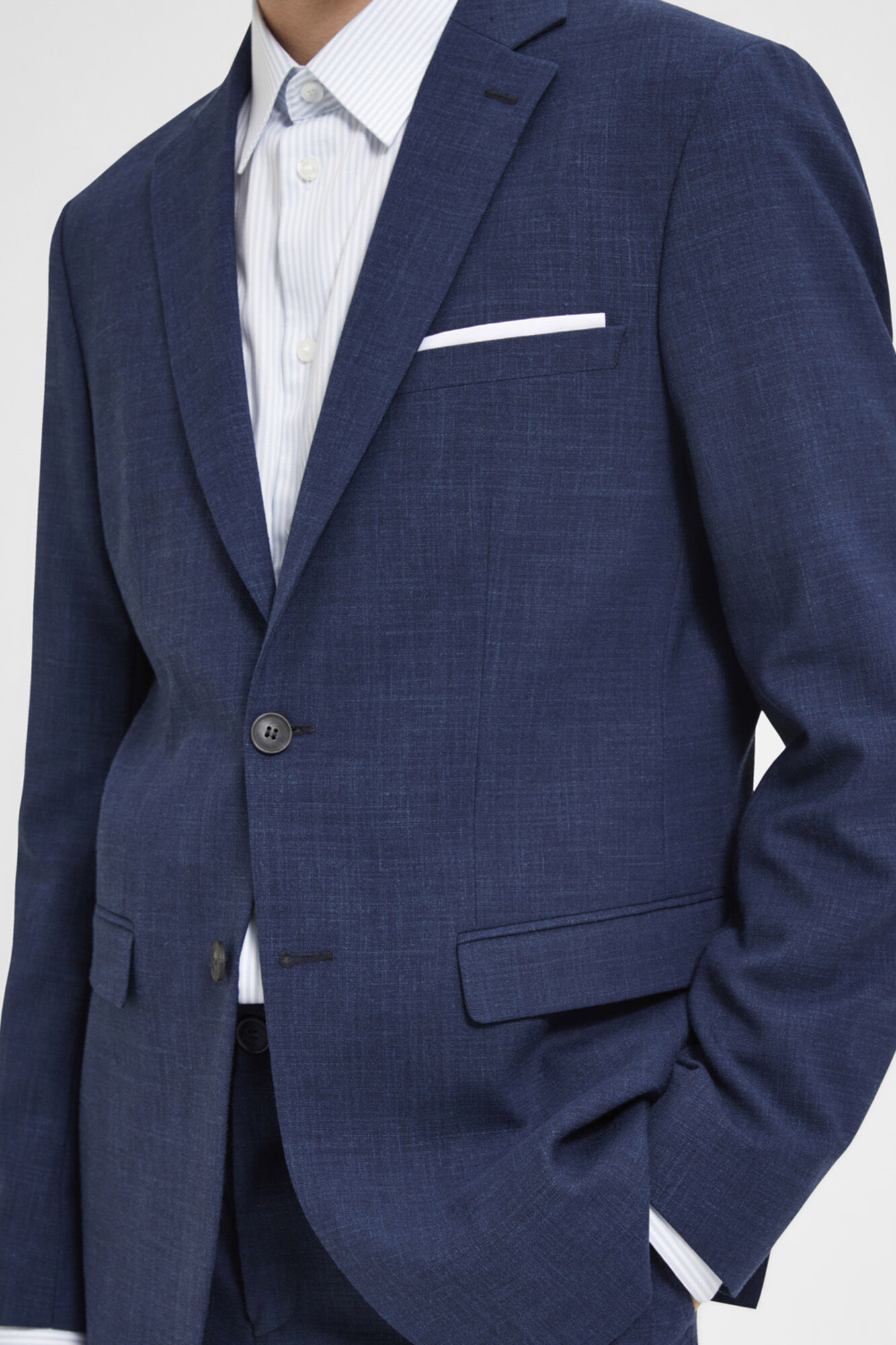 Selected Blazer de linho slim fit Azul