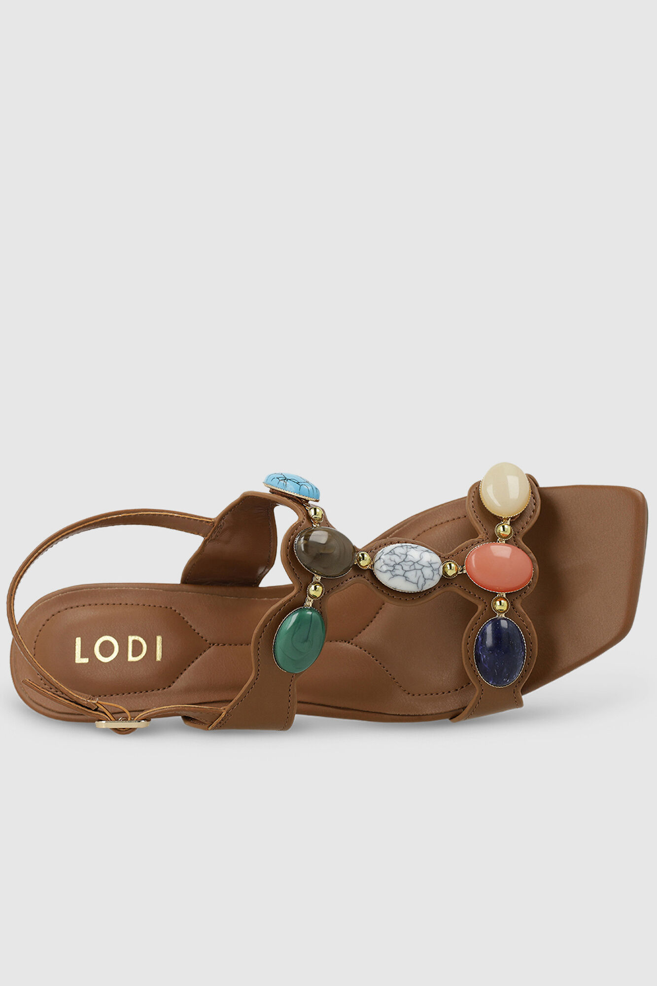 Lodi Sandalias efecto piel Marr&oacute;n
