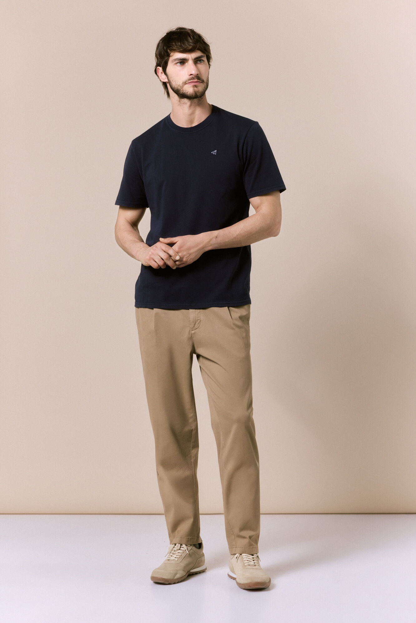 OOTO Camiseta b&aacute;sica lavada Azul marino