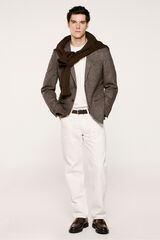 Selected Blazer de l&atilde; slim fit Castanho