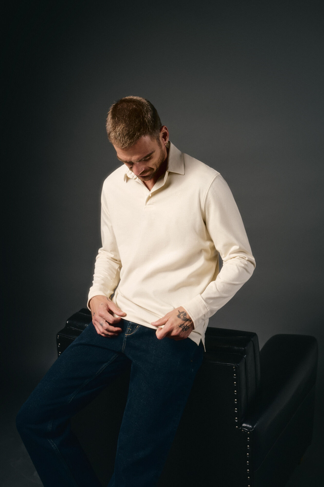 OOTO Polo manga larga Beige