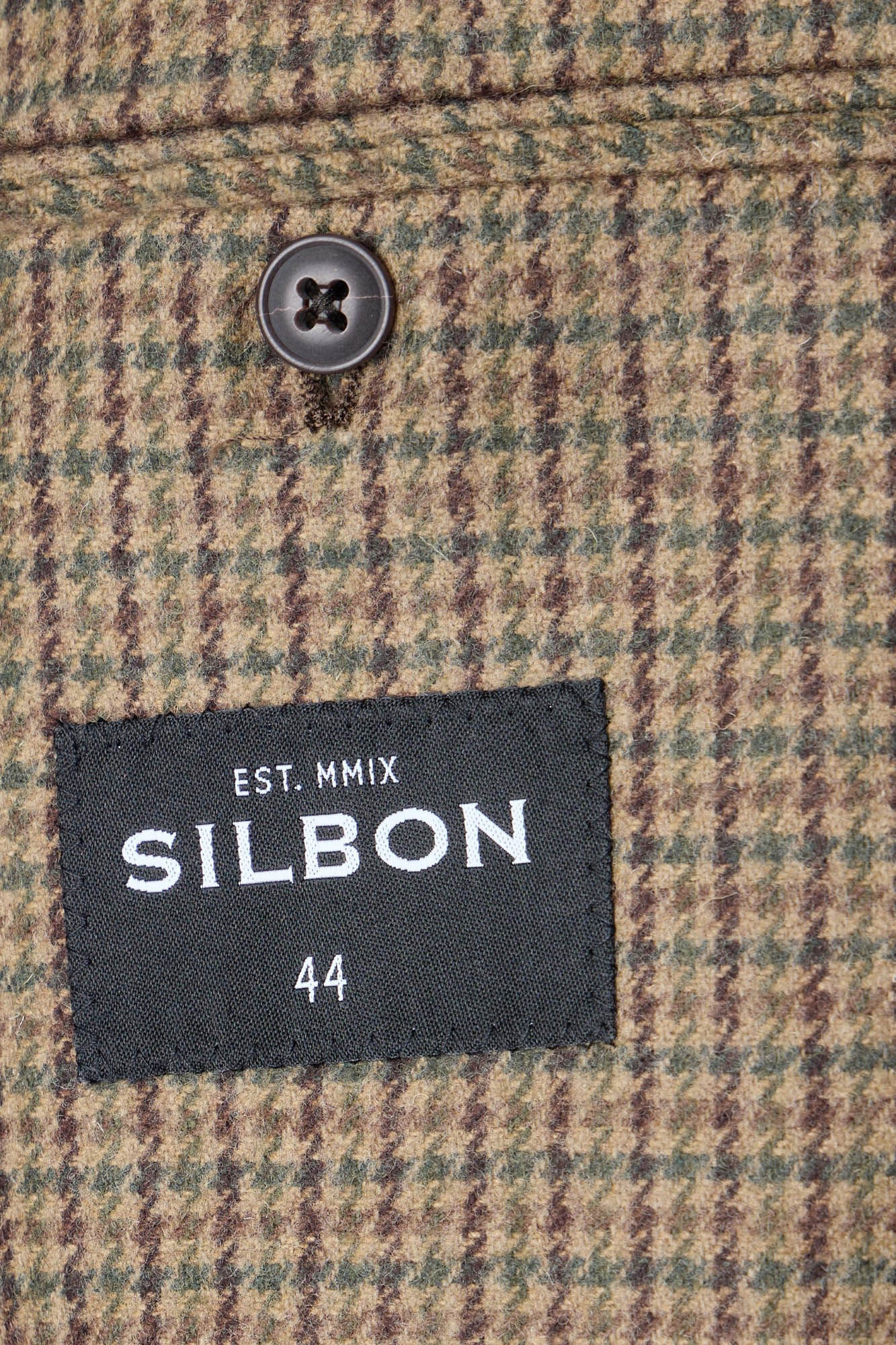Silbon Blazer cl&aacute;ssica pied-de-poule Castanho