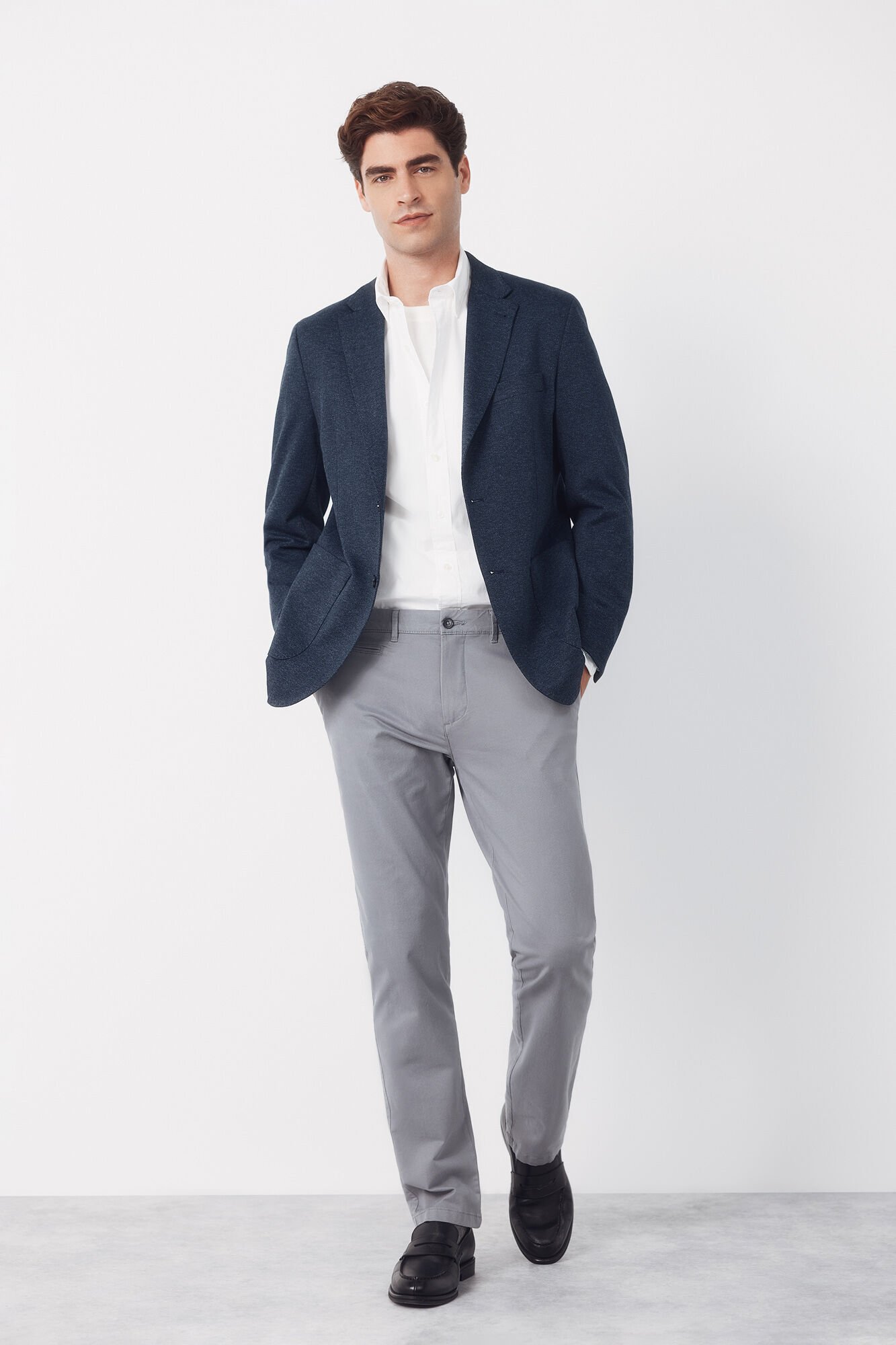 Cortefiel Estrutura de malha americana Azul