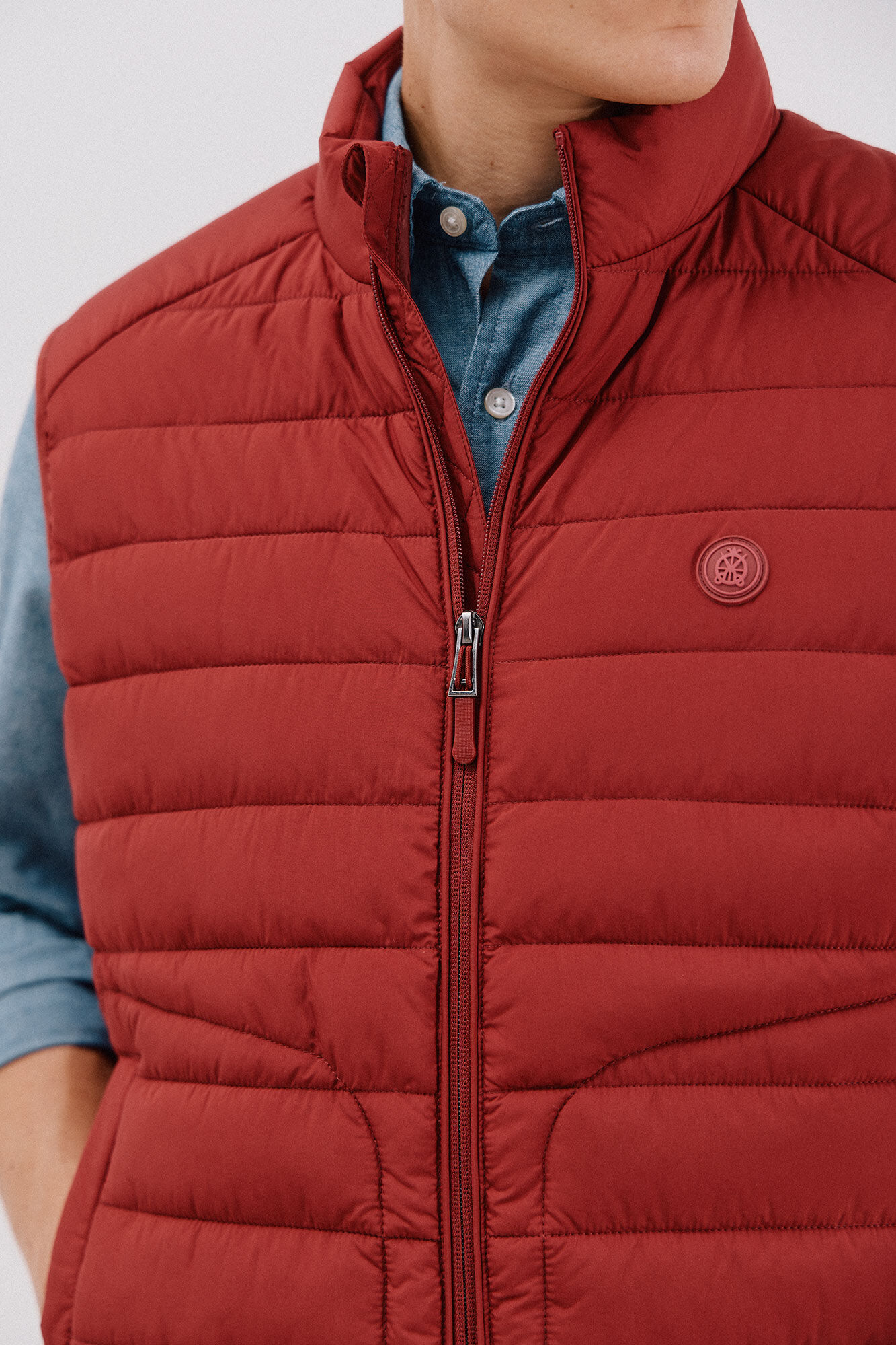 Cortefiel Colete acolchoado ultraleve Vermelho