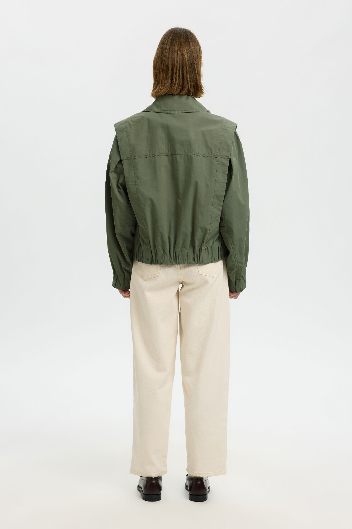 Selected Double-breasted bomber jacket Dark green