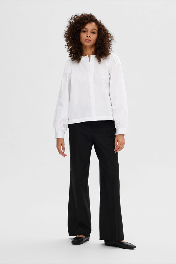 Cortefiel Mandarin collar shirt in 100% organic cotton White