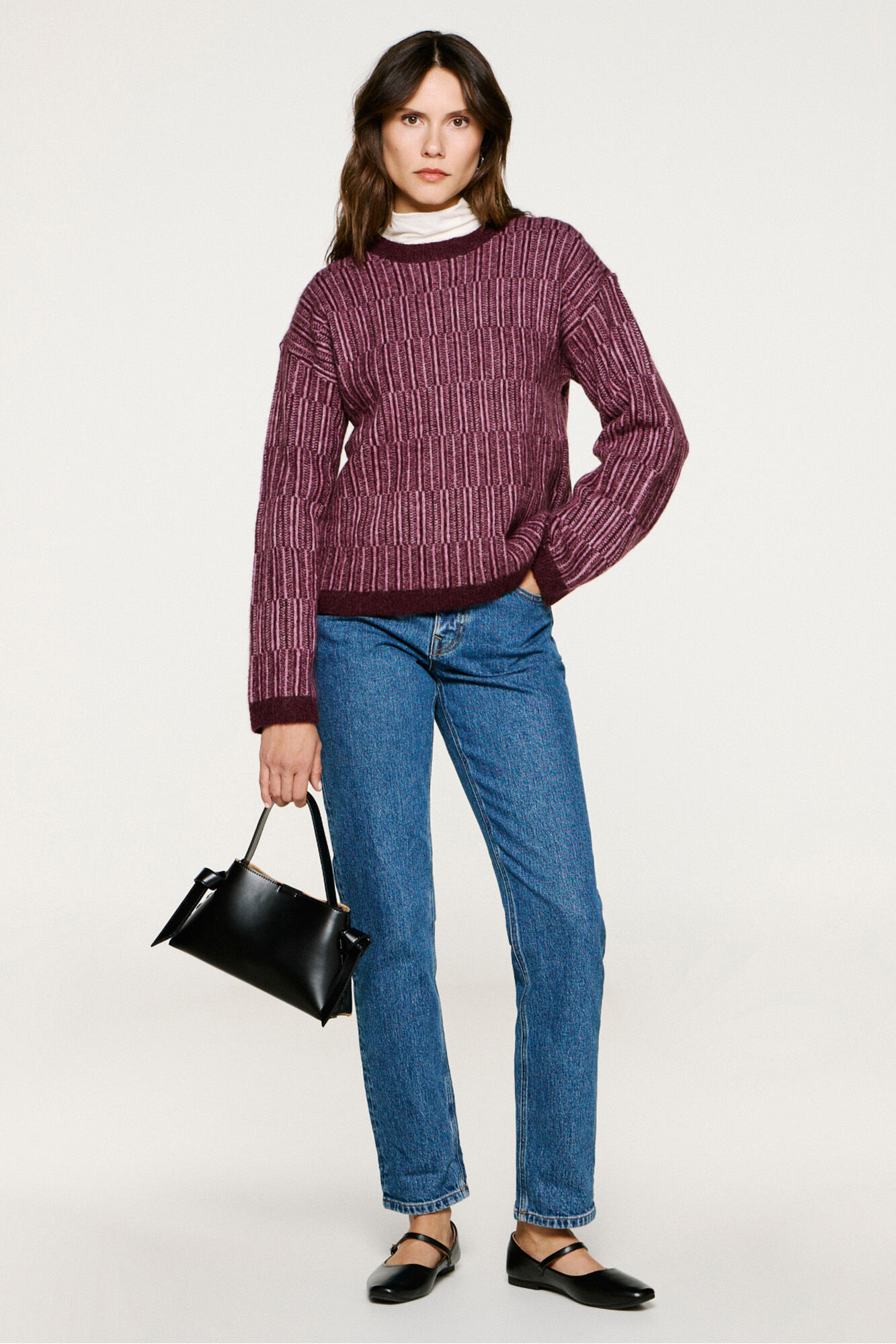 Selected Camisola de gola caixa de alpaca e l&atilde;