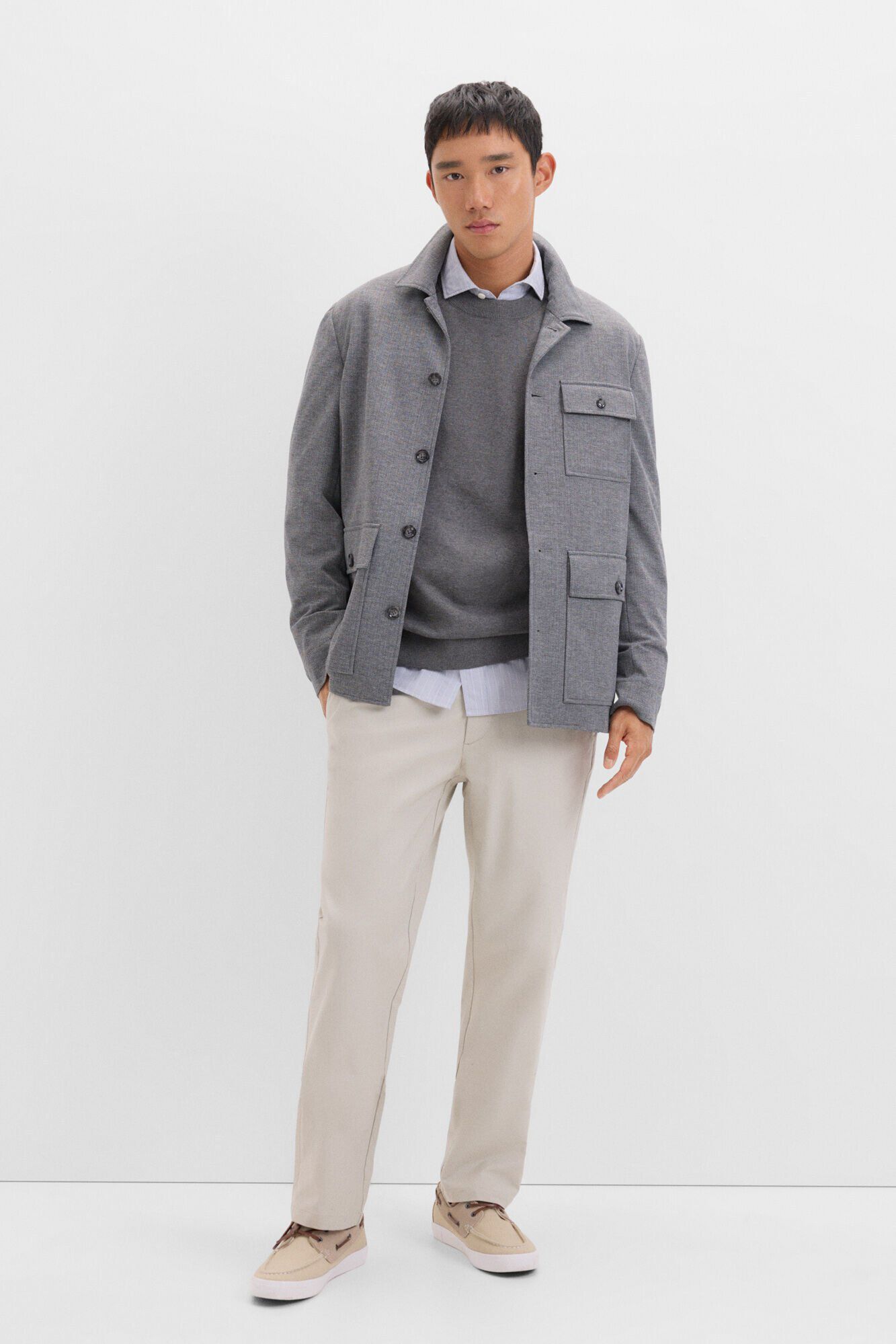 Cortefiel Sobrecamisa de punto Gris