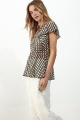 Slowlove Top estrutura multicolor Preto