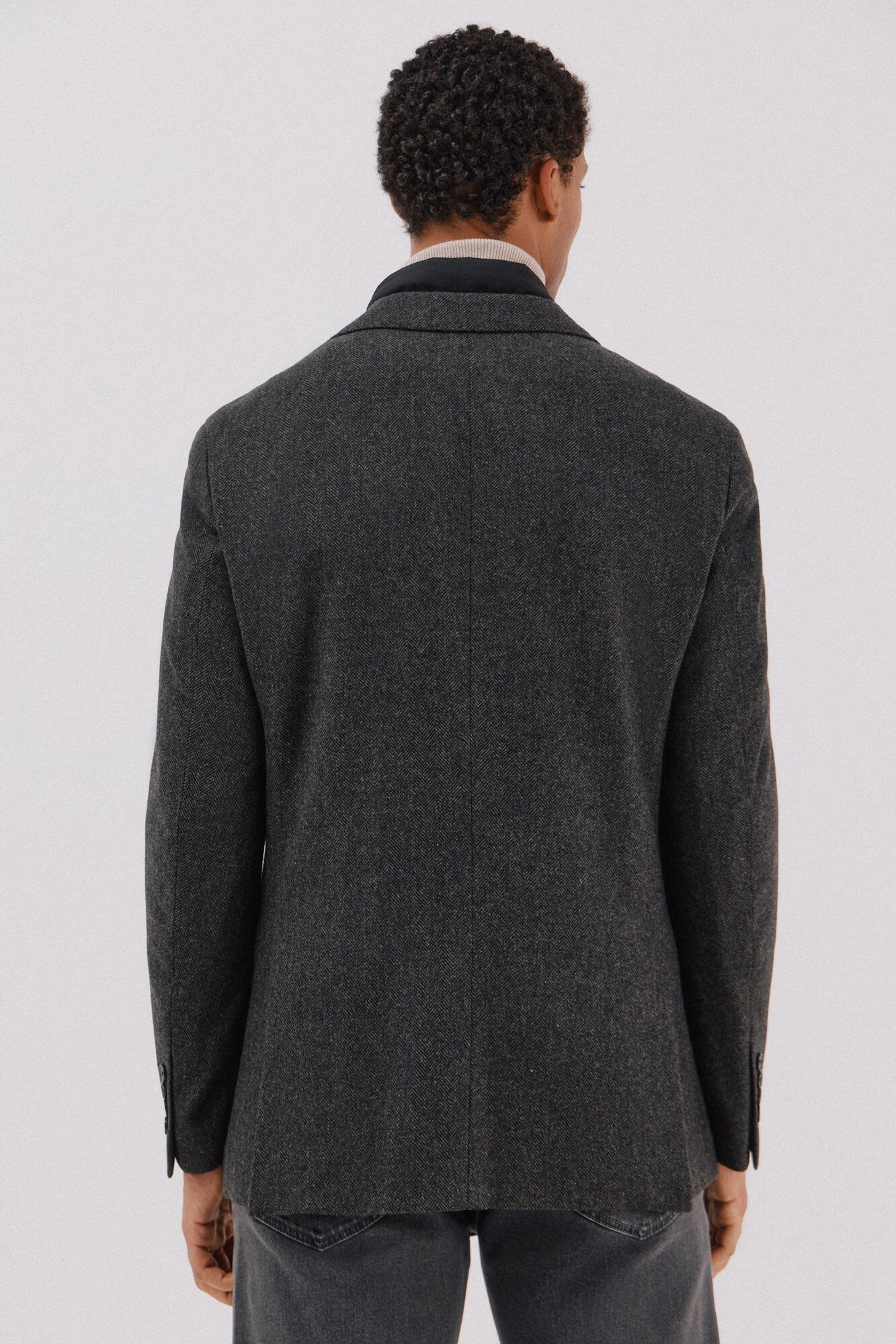 Cortefiel Herringbone wool herringbone Dark grey