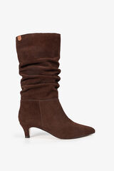 Popa Botas feminina de camur&ccedil;a Nirvana Castanho