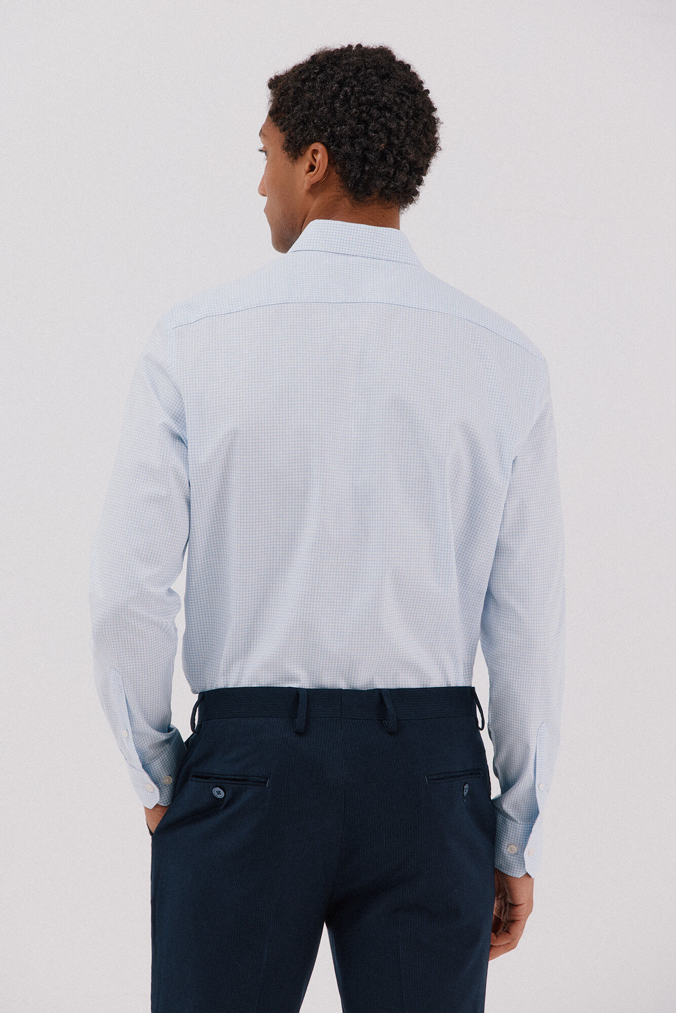 Cortefiel Camisa quadrados f&aacute;cil de engomar Azul