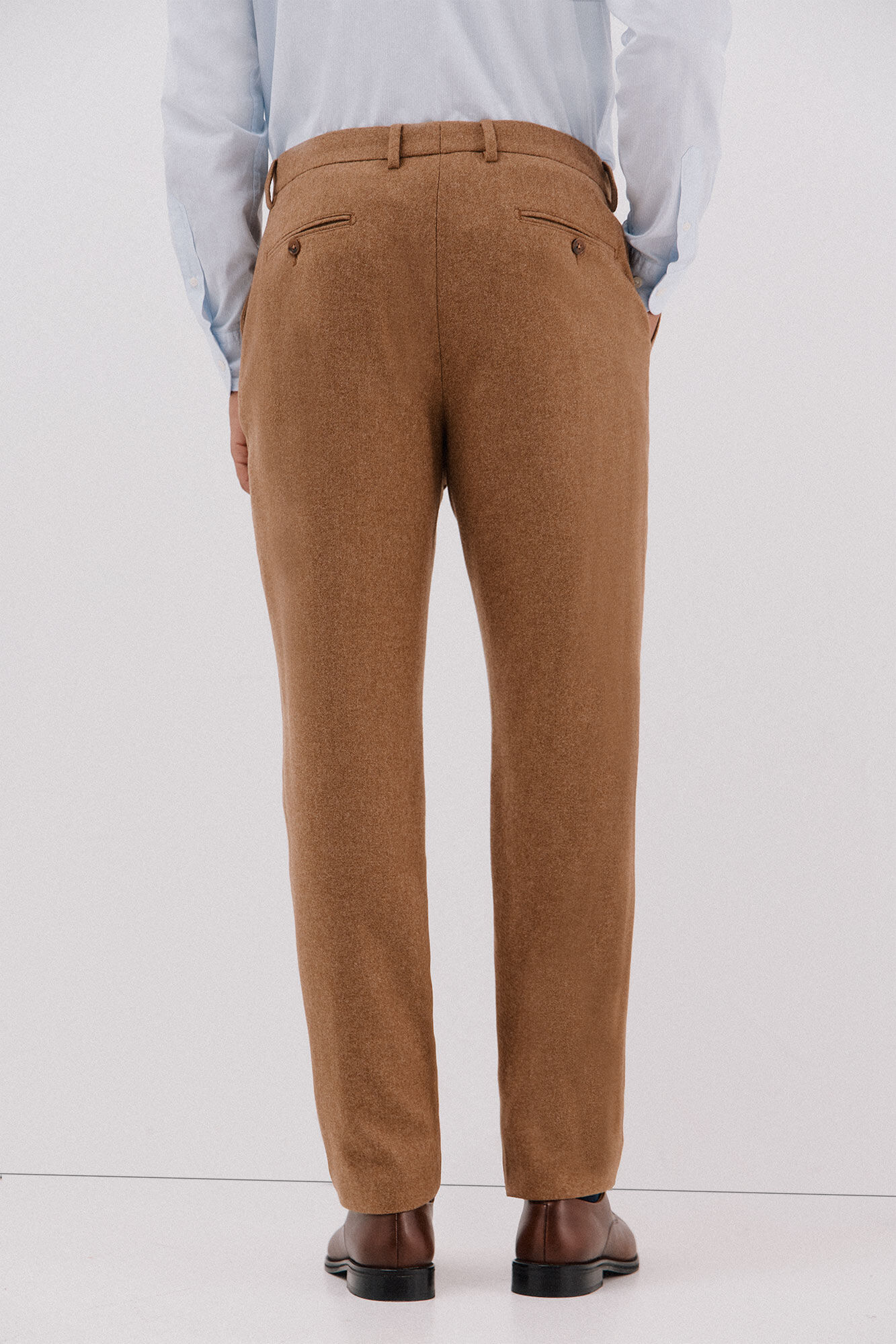 Cortefiel Cal&ccedil;as de l&atilde; de camelo Castanho