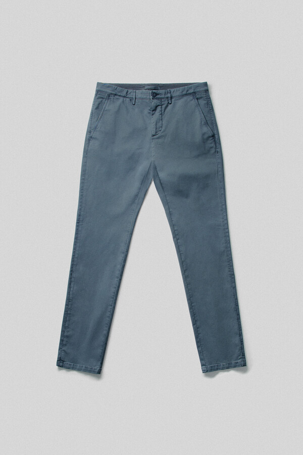 Cortefiel Slim-fit chinos with elasticated waistband Grey