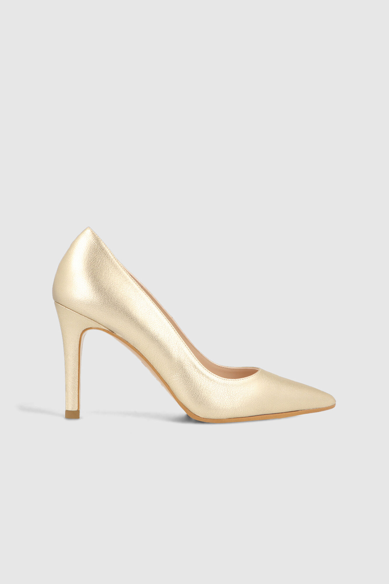 Lodi Basic gold leather pump Yellow
