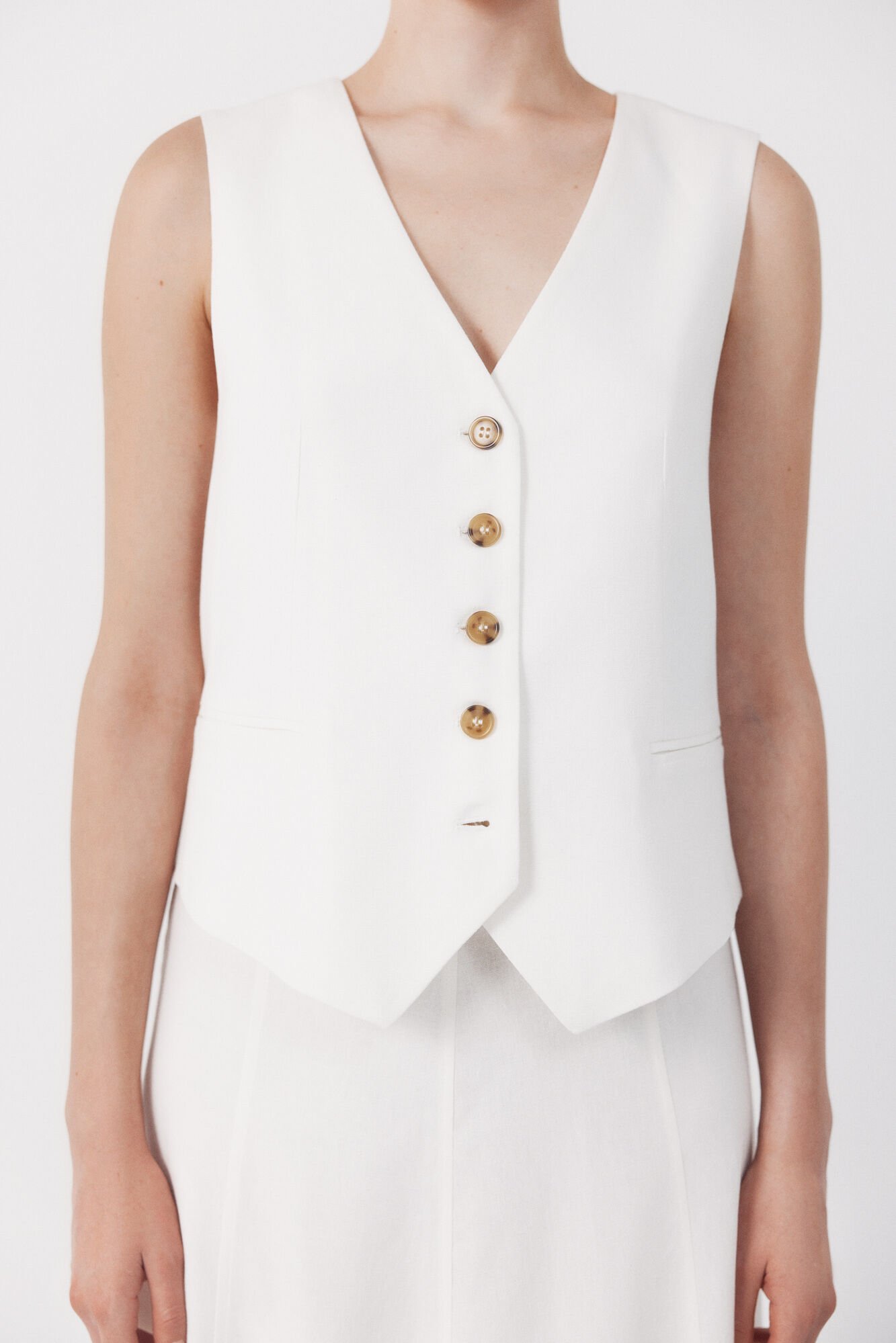 Cortefiel Tailored waistcoat White