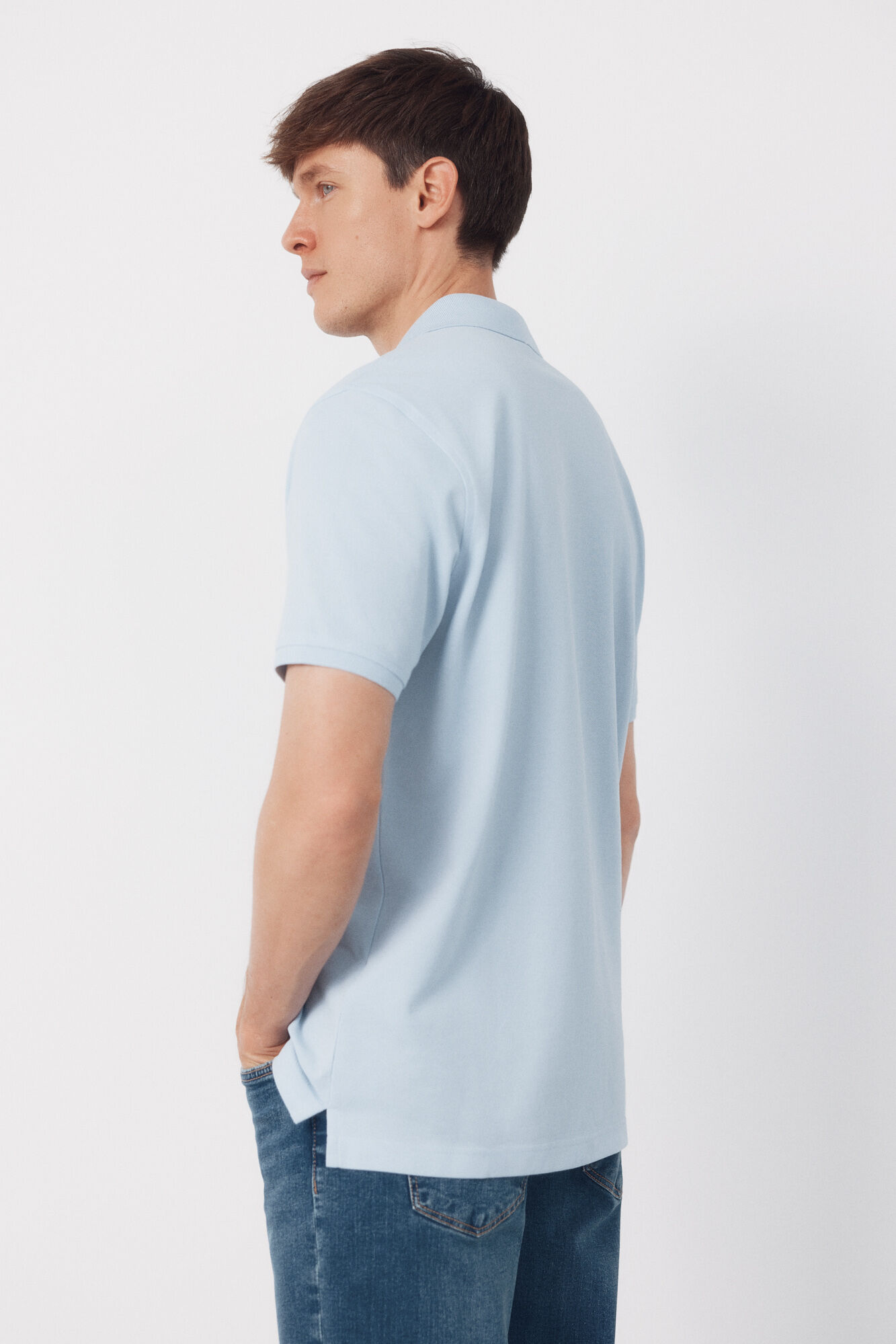 Cortefiel Piqu&eacute; basic polo shirt Blue