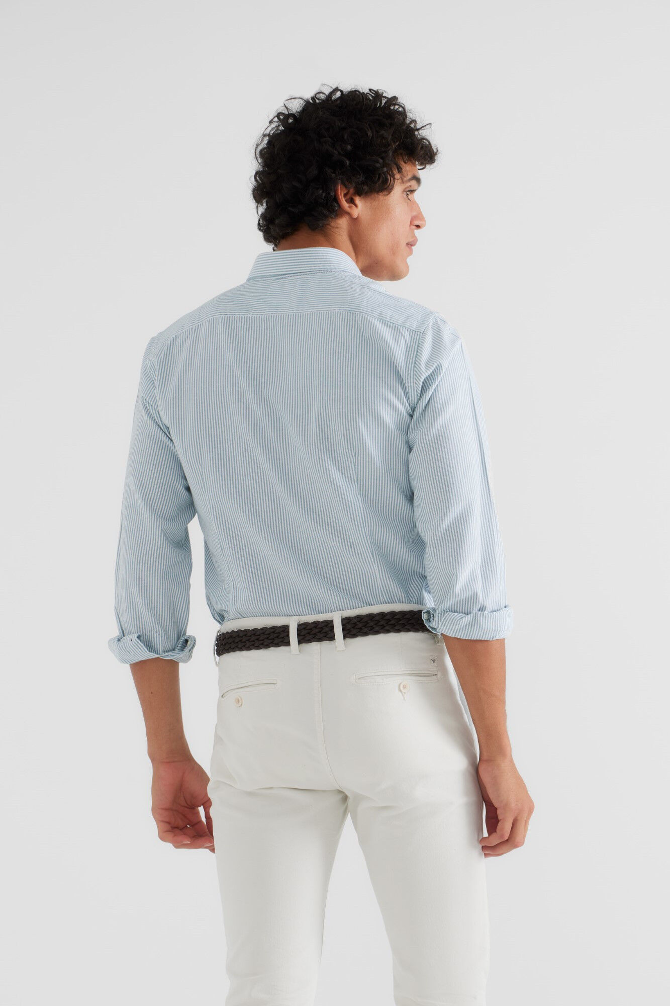 Silbon Camisa sport oxford riscas verde Verde