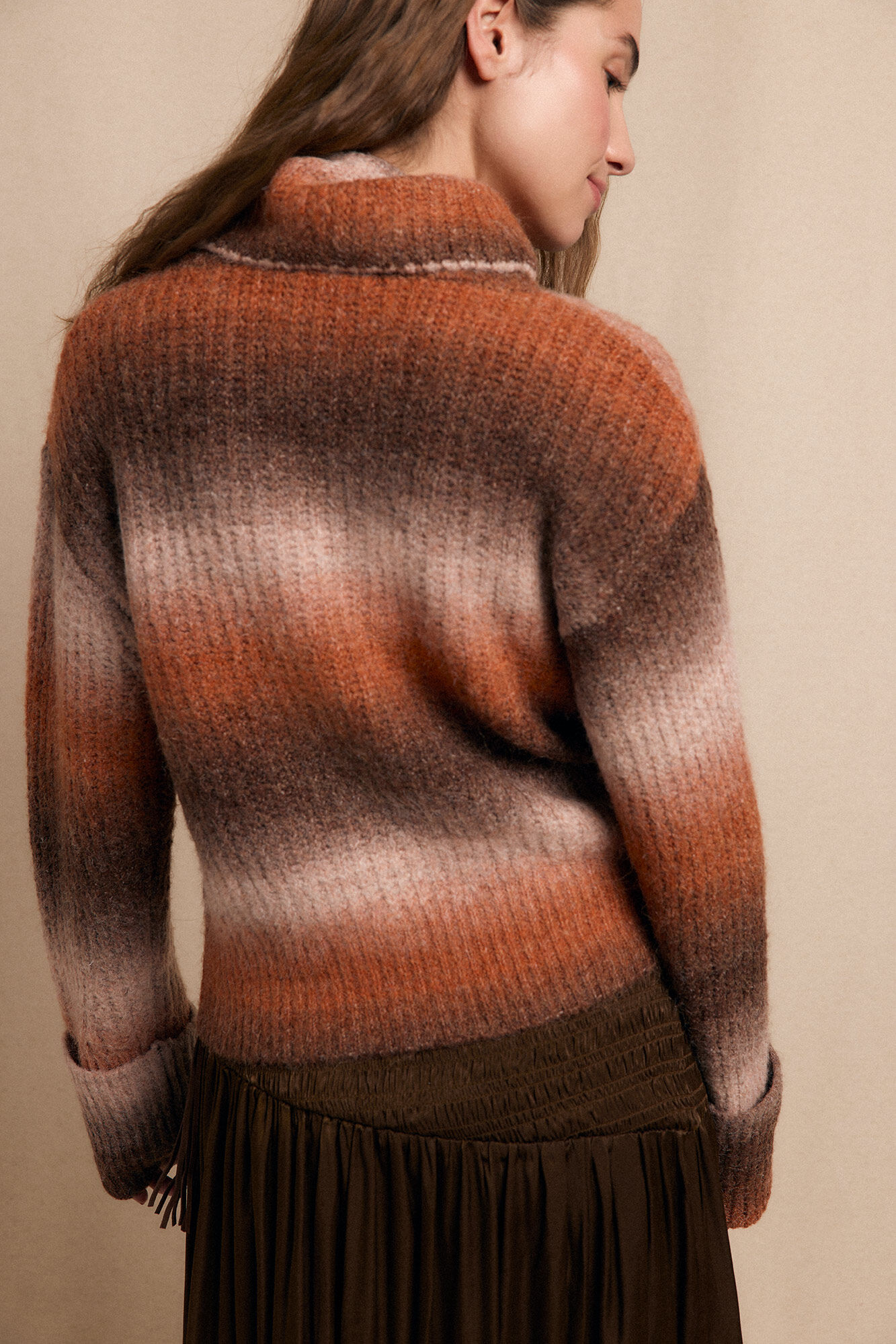 Slowlove Camisola gola alta Tostado