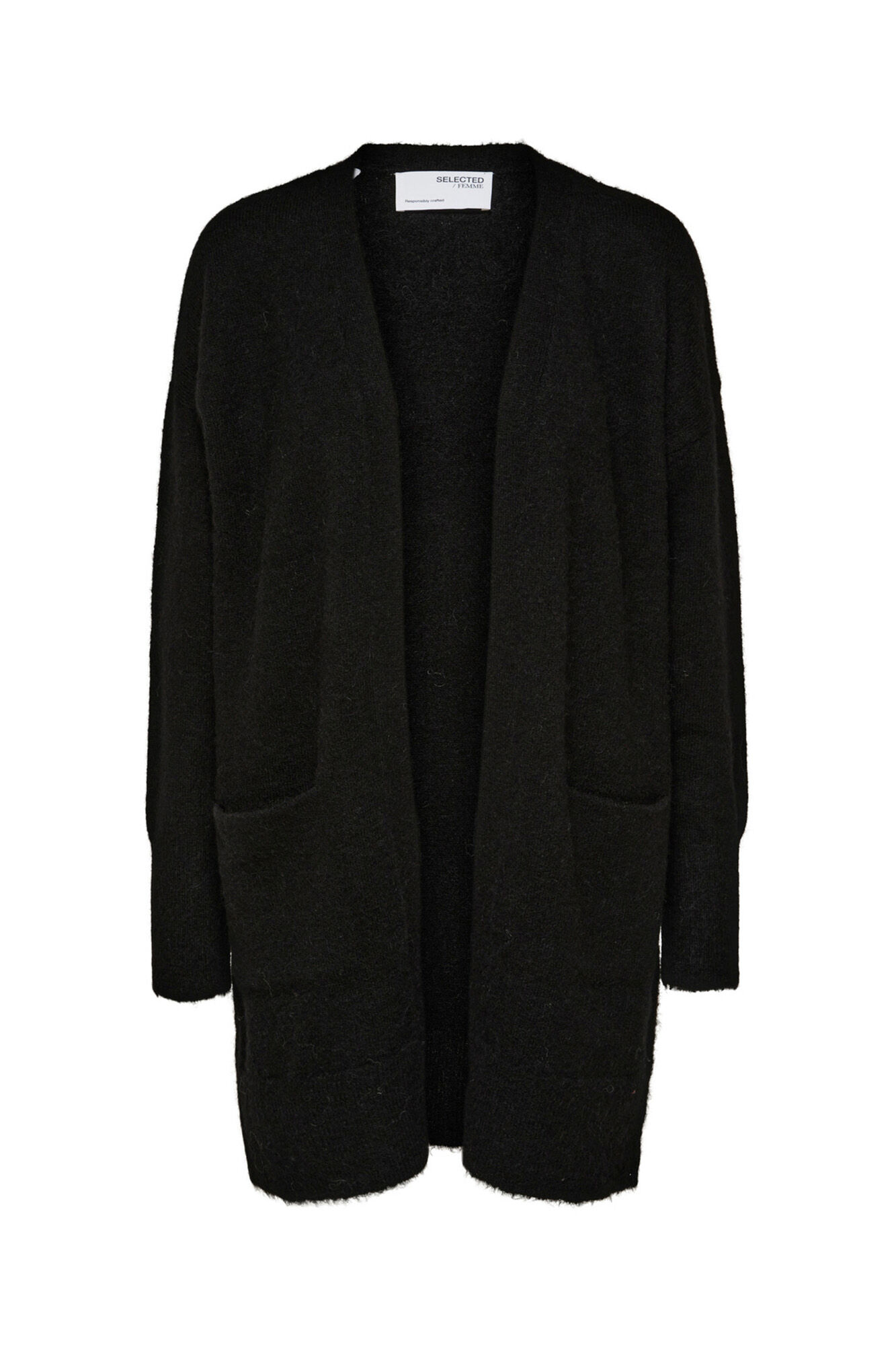 Selected C&aacute;rdigan largo de alpaca Negro