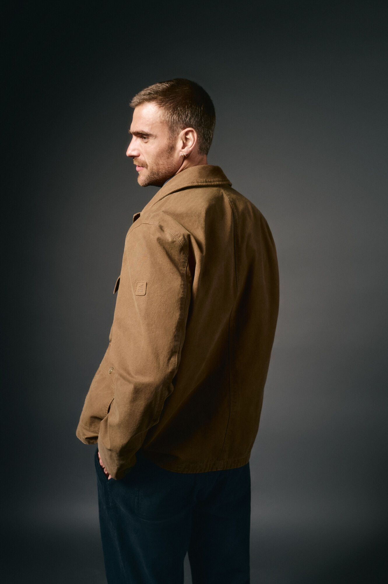 OOTO Worker jacket with corduroy neck Nude